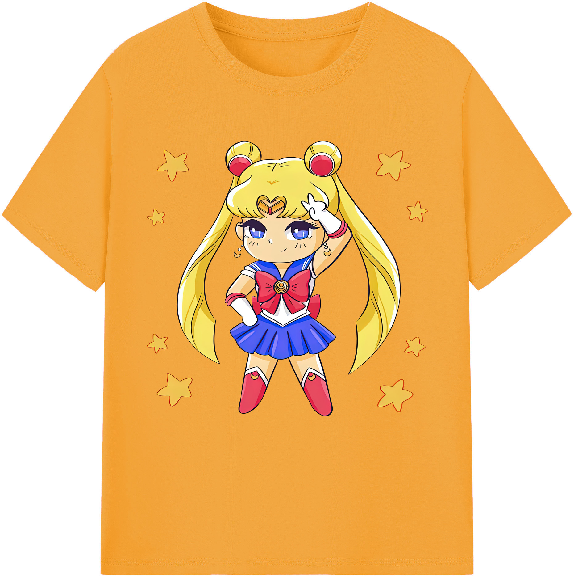 （画像用） 美少女戦士セーラームーン 月野 うさぎ つきの うさぎ Sailor Moon Tsukino Usagi 綿100％半袖Tシャツ（フロントプリント）