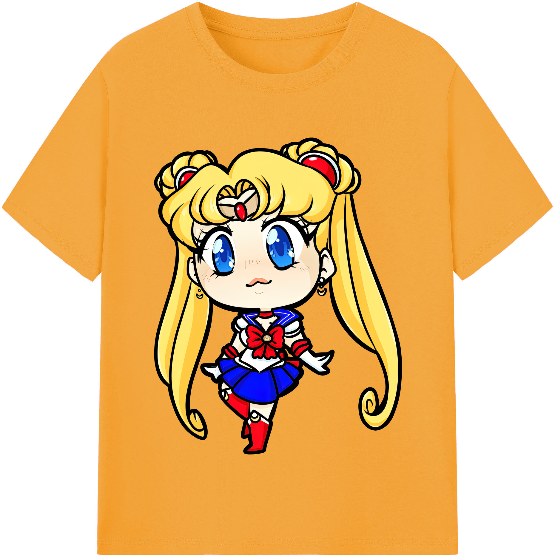（画像用） 美少女戦士セーラームーン 月野 うさぎ つきの うさぎ Sailor Moon Tsukino Usagi 綿100％半袖Tシャツ（フロントプリント）