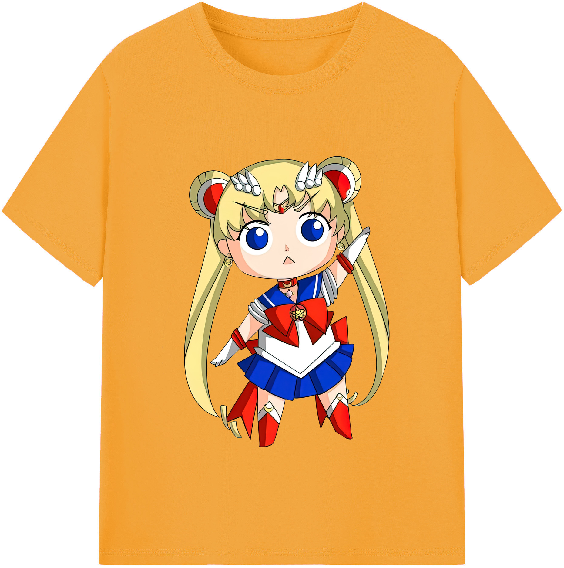 （画像用） 美少女戦士セーラームーン 月野 うさぎ つきの うさぎ Sailor Moon Tsukino Usagi 綿100％半袖Tシャツ（フロントプリント）