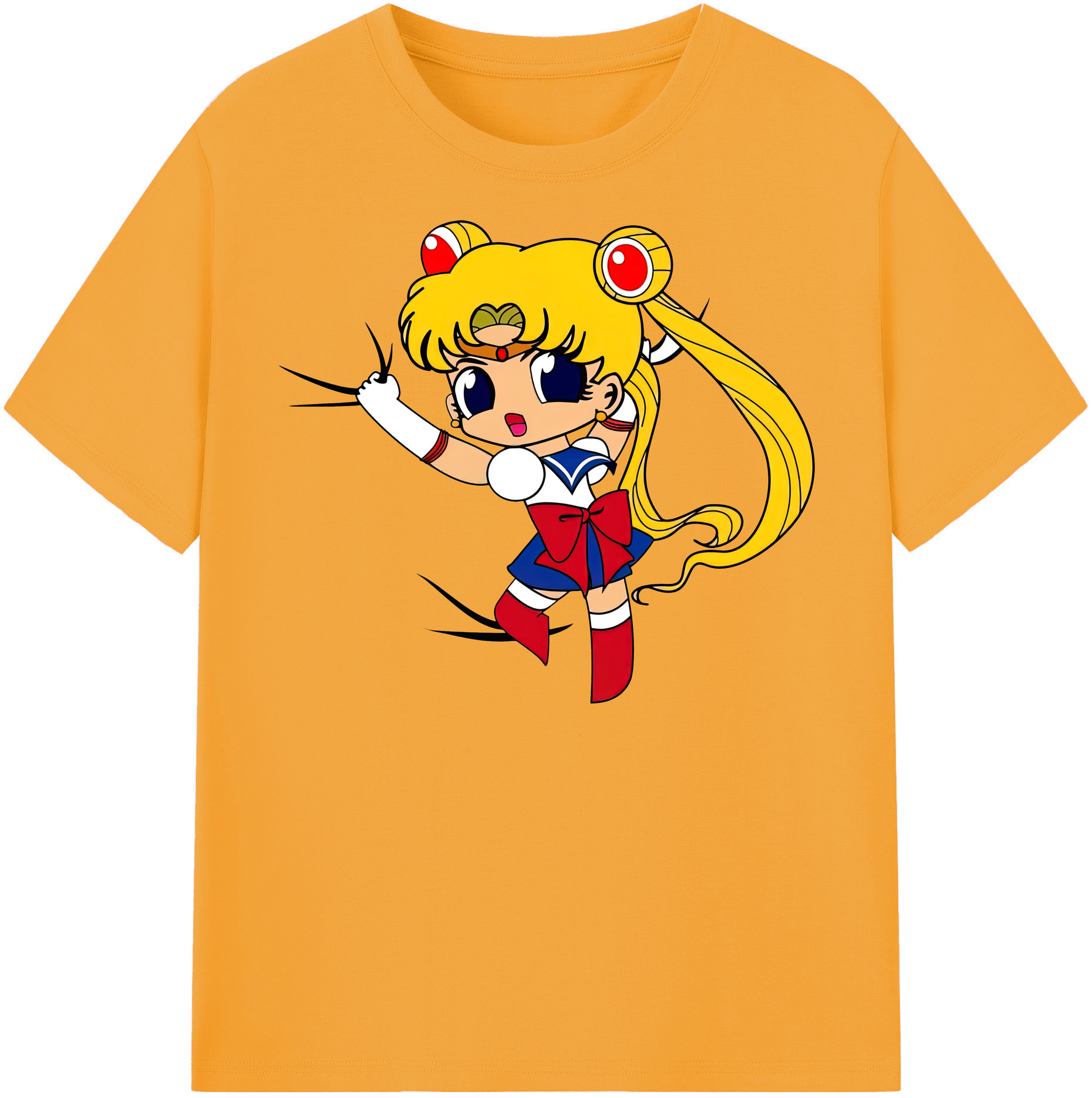 （画像用） 美少女戦士セーラームーン 月野 うさぎ つきの うさぎ Sailor Moon Tsukino Usagi 綿100％半袖Tシャツ（フロントプリント）