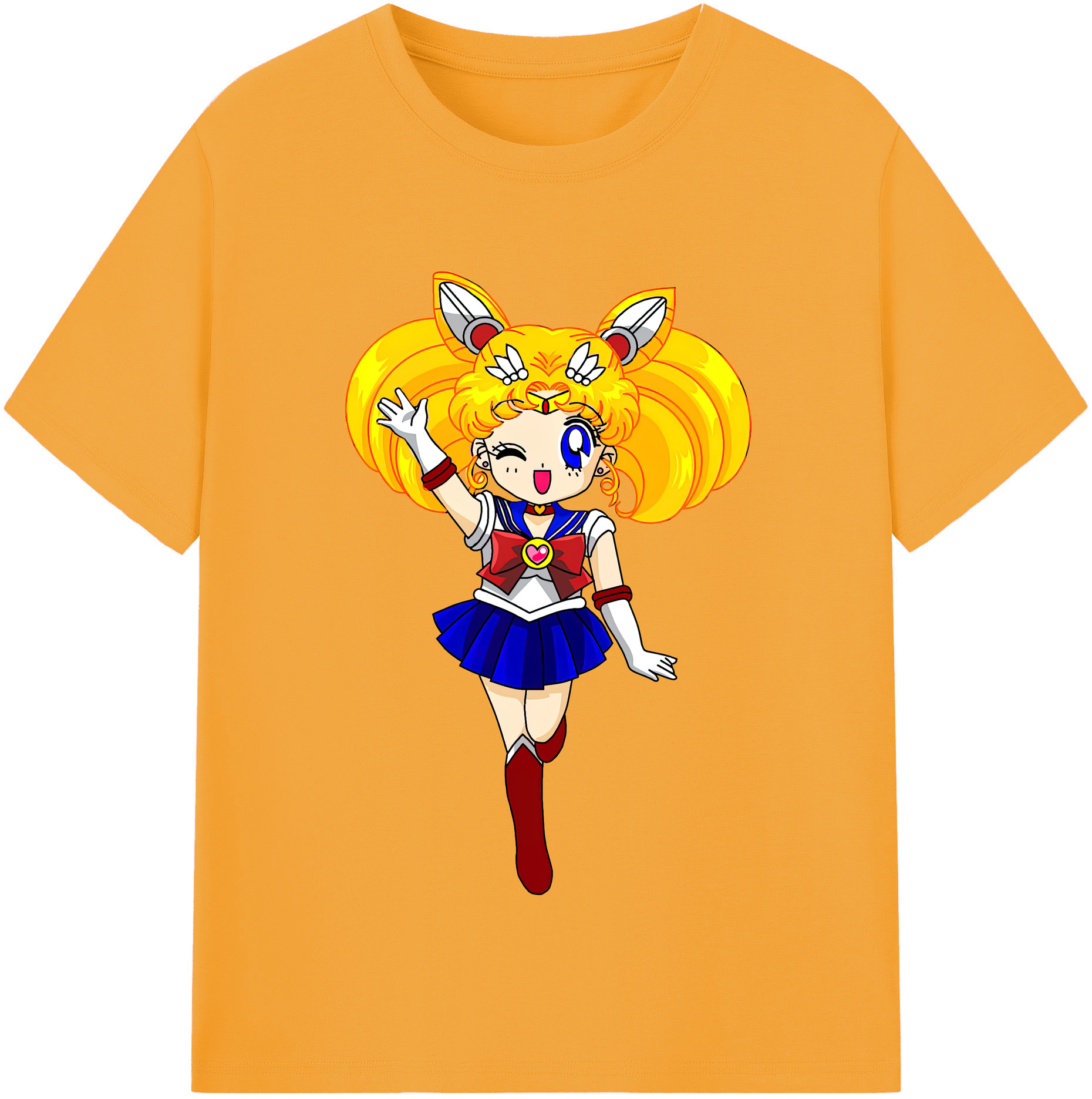 （画像用） 美少女戦士セーラームーン 月野 うさぎ つきの うさぎ Sailor Moon Tsukino Usagi 綿100％半袖Tシャツ（フロントプリント）