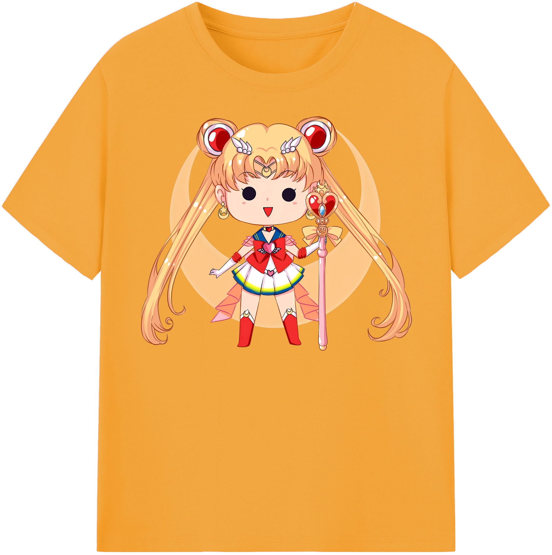 （画像用） 美少女戦士セーラームーン 月野 うさぎ つきの うさぎ Sailor Moon Tsukino Usagi 綿100％半袖Tシャツ（フロントプリント）