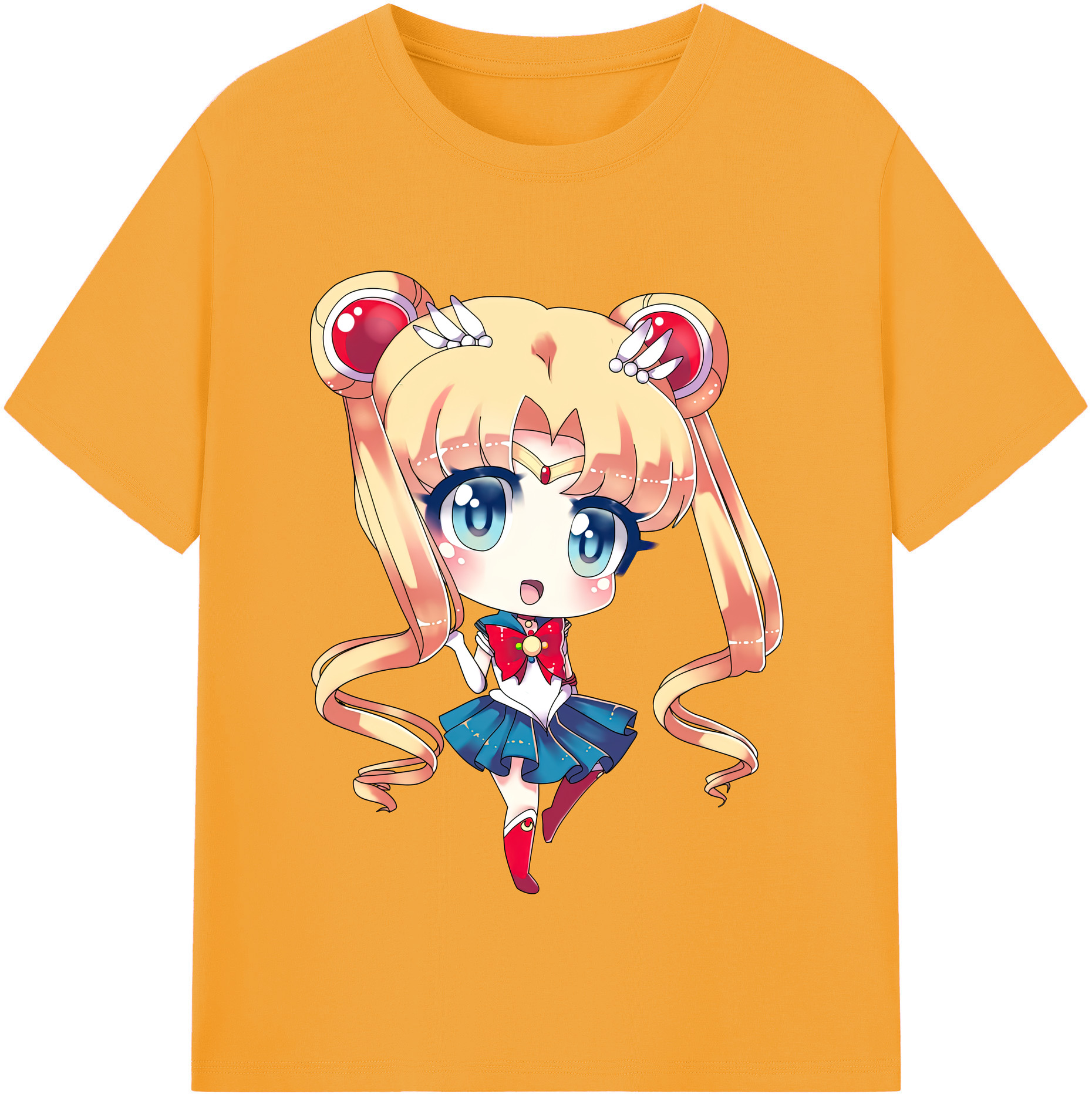 （画像用） 美少女戦士セーラームーン 月野 うさぎ つきの うさぎ Sailor Moon Tsukino Usagi 綿100％半袖Tシャツ（フロントプリント）