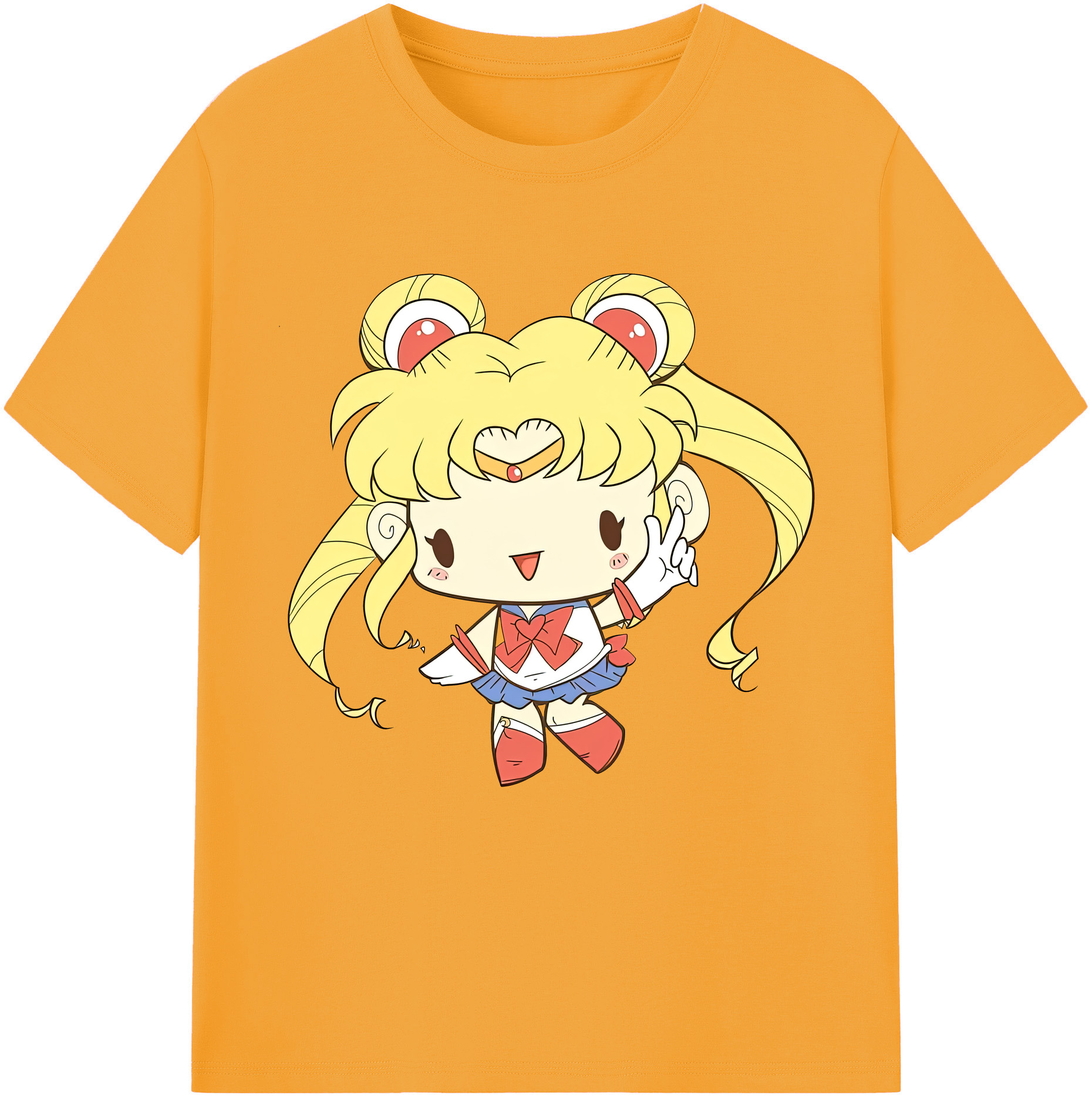 （画像用） 美少女戦士セーラームーン 月野 うさぎ つきの うさぎ Sailor Moon Tsukino Usagi 綿100％半袖Tシャツ（フロントプリント）