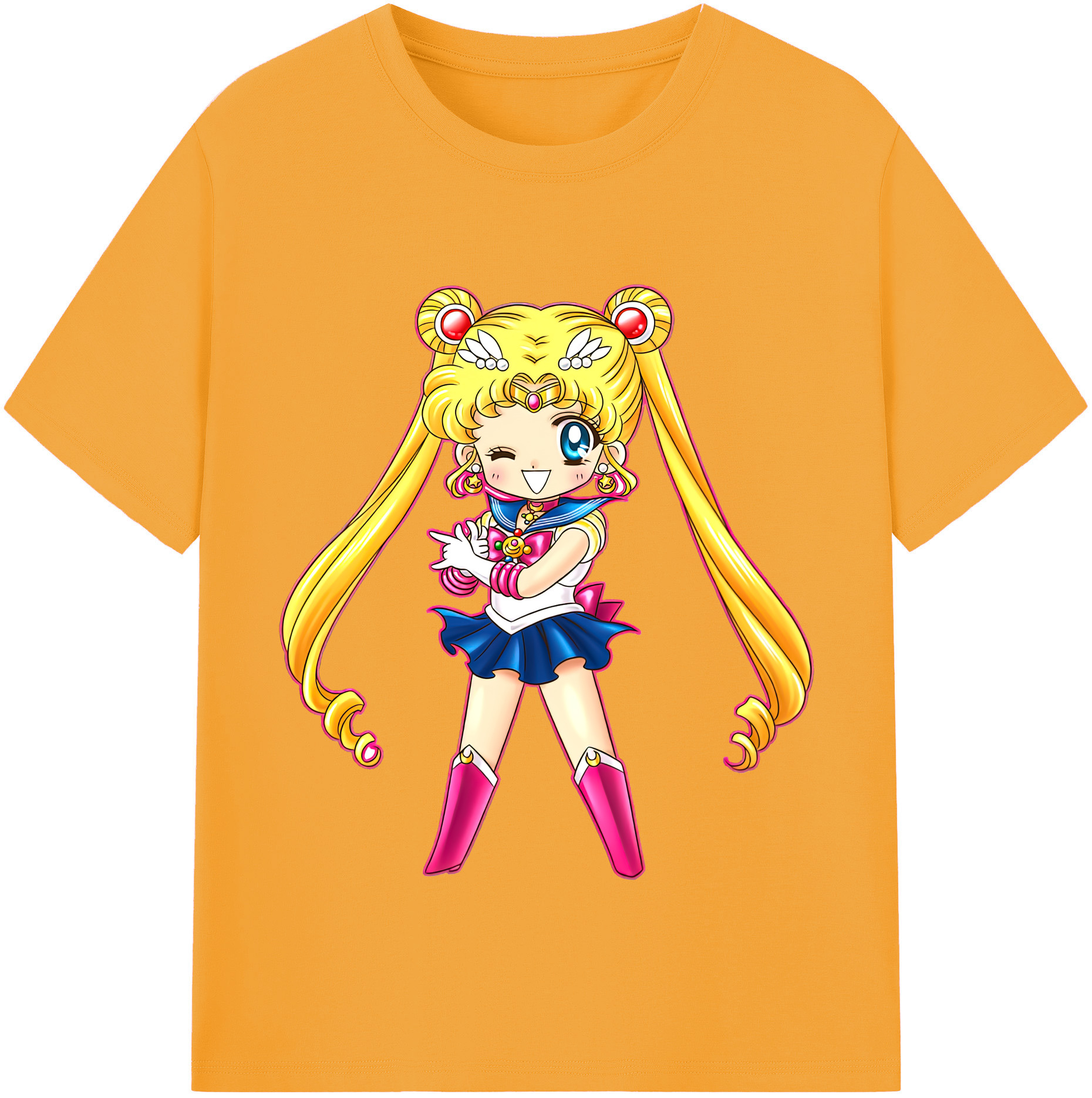 （画像用） 美少女戦士セーラームーン 月野 うさぎ つきの うさぎ Sailor Moon Tsukino Usagi 綿100％半袖Tシャツ（フロントプリント）