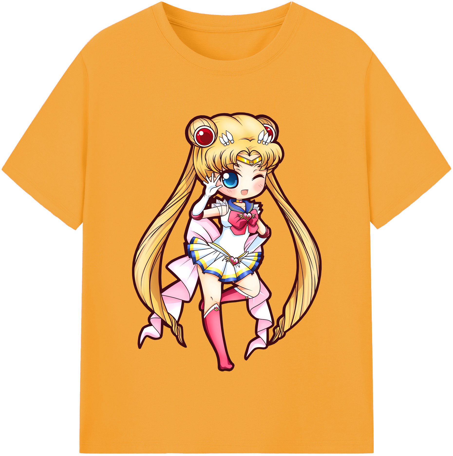 （画像用） 美少女戦士セーラームーン 月野 うさぎ つきの うさぎ Sailor Moon Tsukino Usagi 綿100％半袖Tシャツ（フロントプリント）