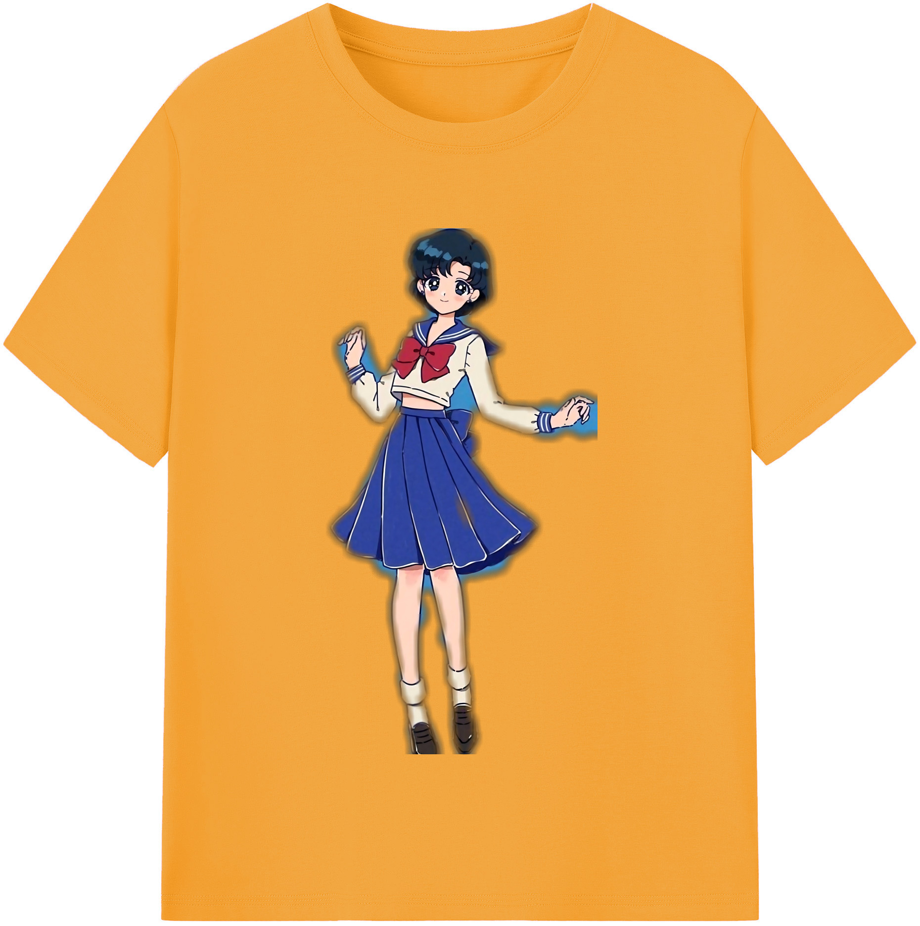 （画像用） 美少女戦士セーラームーン 水野 亜美 みずの あみ Sailor Moon Mizuno Ami 綿100％半袖Tシャツ（フロントプリント）