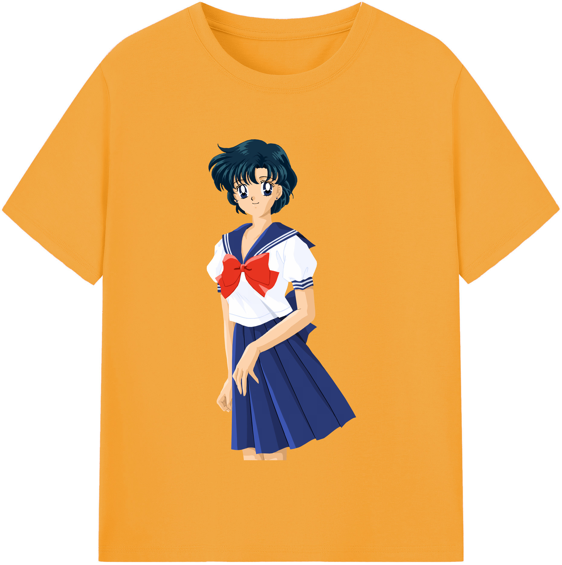 （画像用） 美少女戦士セーラームーン 水野 亜美 みずの あみ Sailor Moon Mizuno Ami 綿100％半袖Tシャツ（フロントプリント）