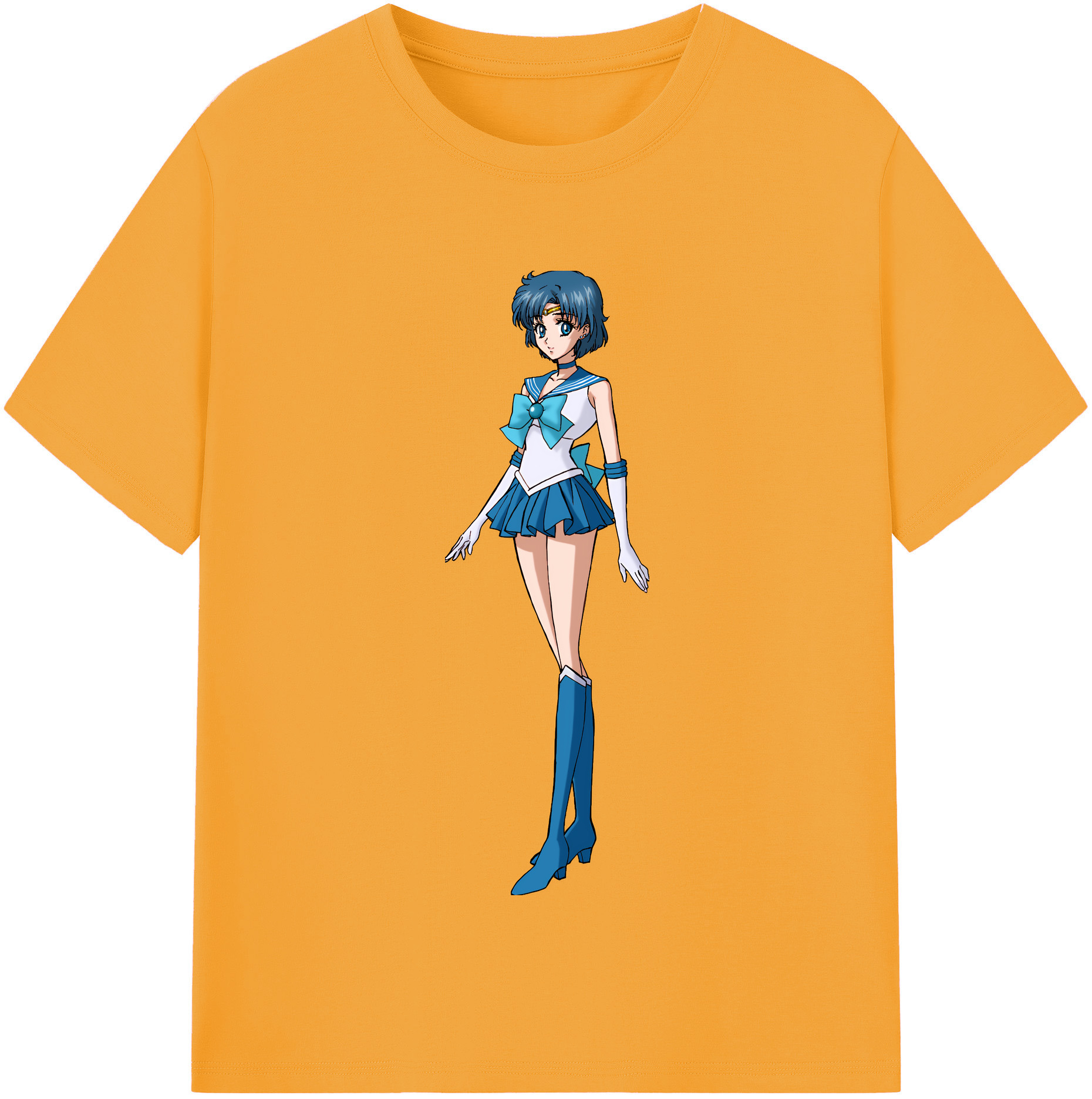 （画像用） 美少女戦士セーラームーン 水野 亜美 みずの あみ Sailor Moon Mizuno Ami 綿100％半袖Tシャツ（フロントプリント）