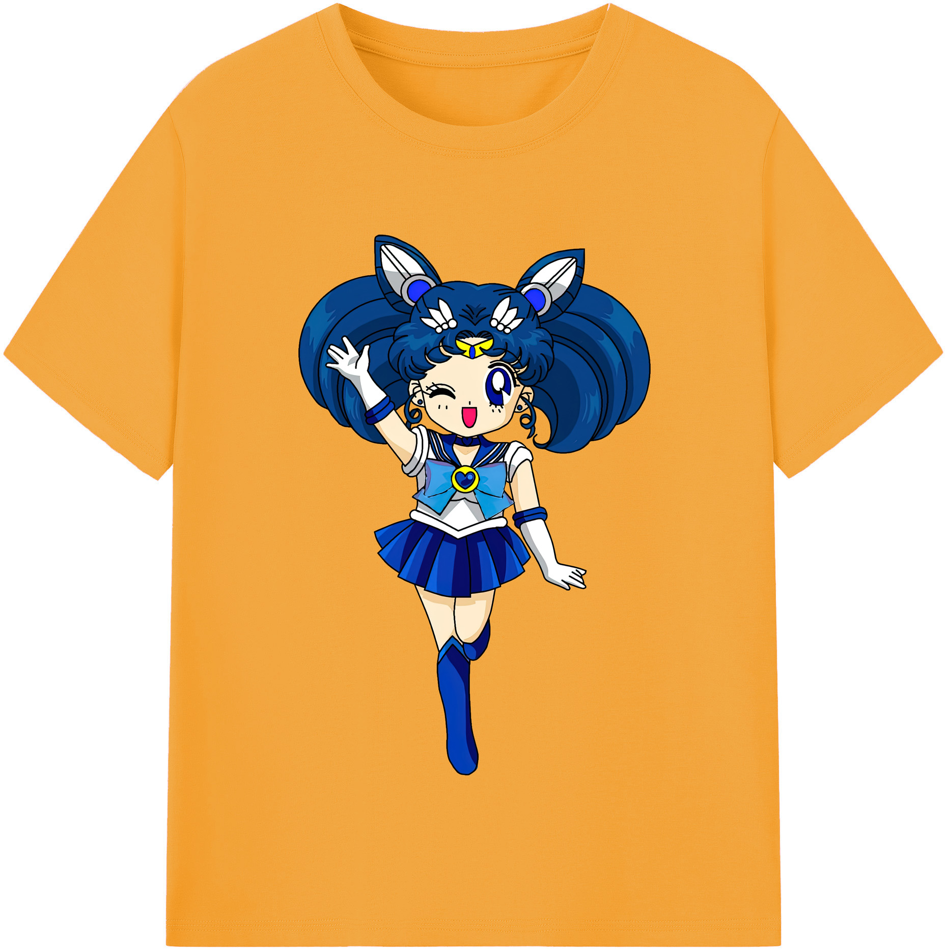 （画像用） 美少女戦士セーラームーン 水野 亜美 みずの あみ Sailor Moon Mizuno Ami 綿100％半袖Tシャツ（フロントプリント）