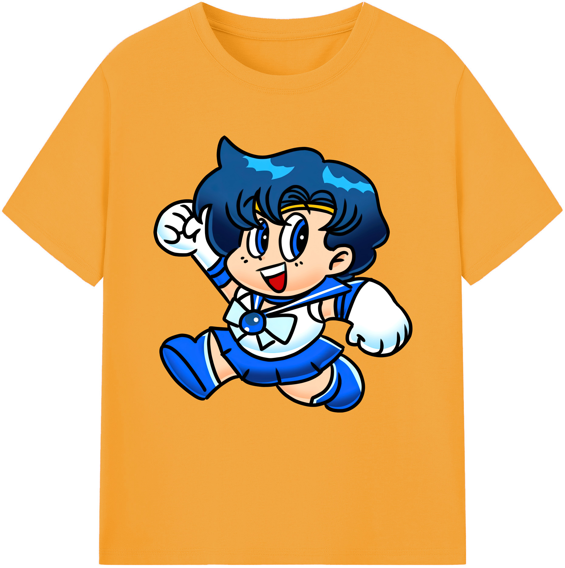 （画像用） 美少女戦士セーラームーン 水野 亜美 みずの あみ Sailor Moon Mizuno Ami 綿100％半袖Tシャツ（フロントプリント）