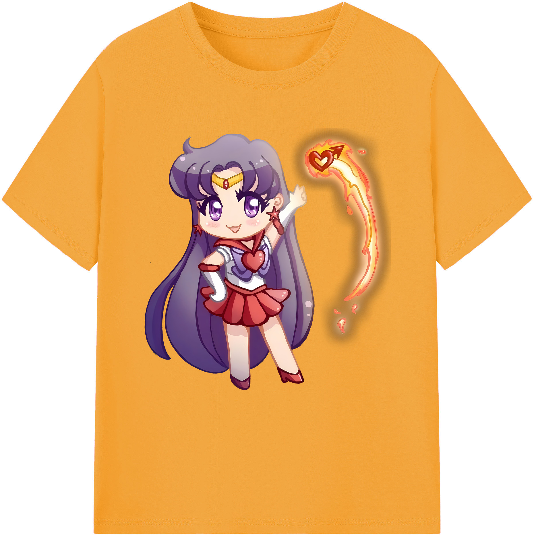 （画像用） 美少女戦士セーラームーン 火野レイ ひの レイ Sailor Moon Hino Rei （セーラーマーズ,Sailor Mars） 綿100％半袖Tシャツ（フロントプリント）