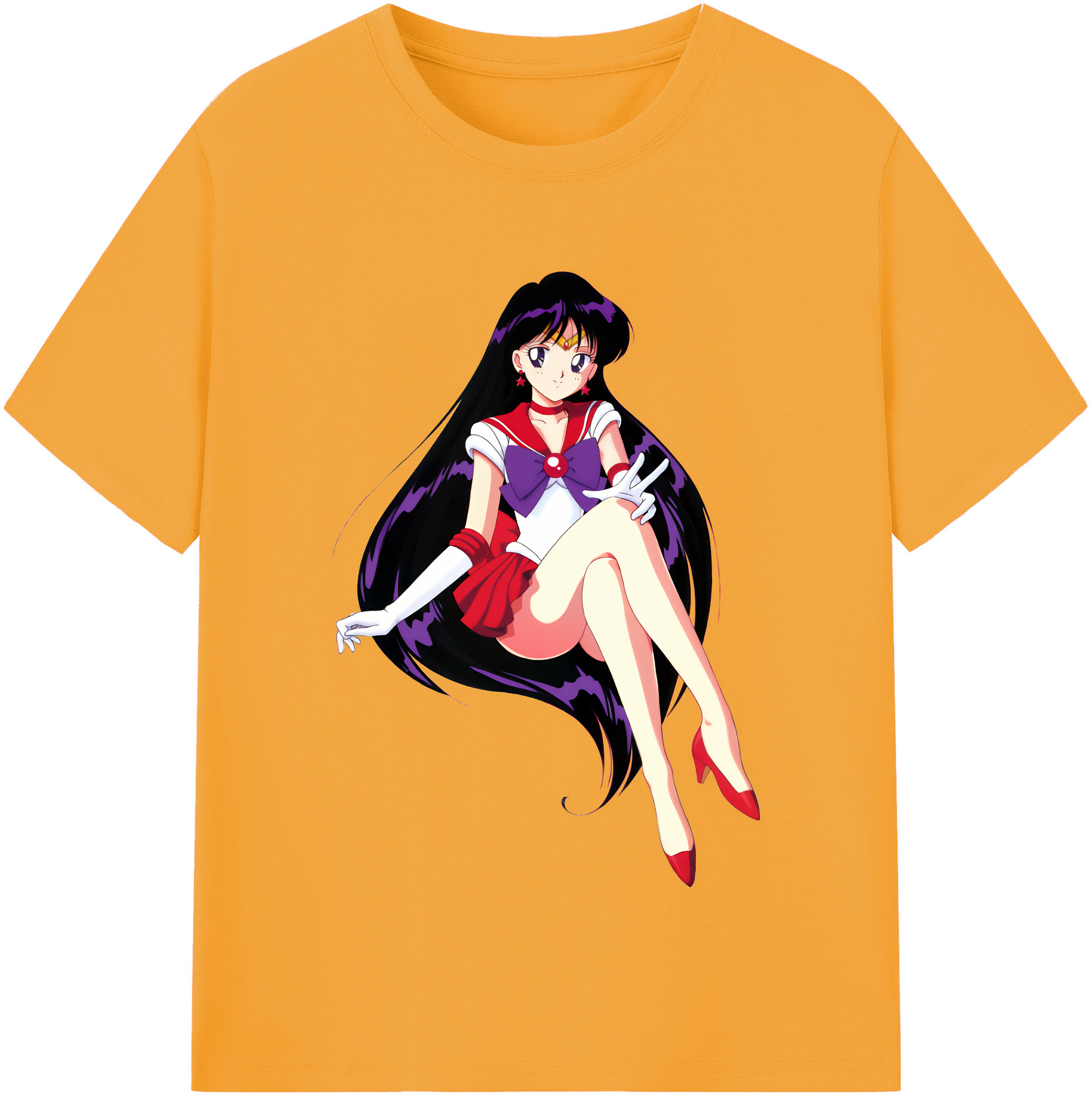 （画像用） 美少女戦士セーラームーン 火野レイ ひの レイ Sailor Moon Hino Rei （セーラーマーズ,Sailor Mars） 綿100％半袖Tシャツ（フロントプリント）