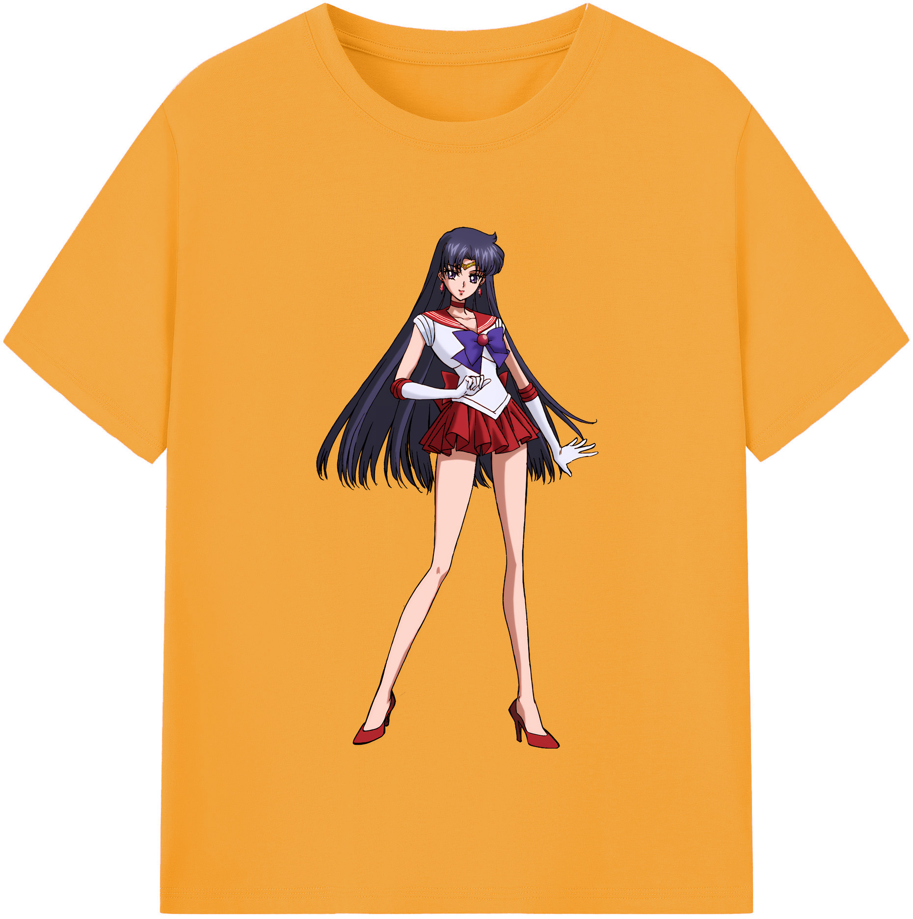 （画像用） 美少女戦士セーラームーン 火野レイ ひの レイ Sailor Moon Hino Rei （セーラーマーズ,Sailor Mars） 綿100％半袖Tシャツ（フロントプリント）