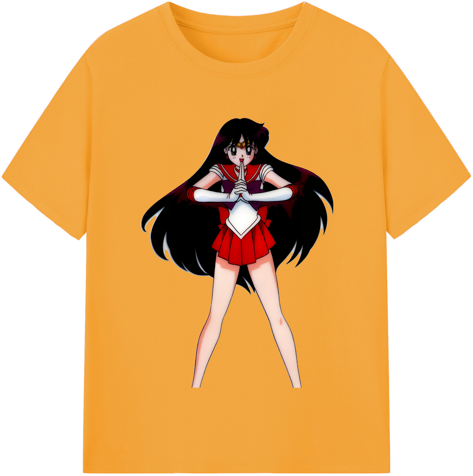 （画像用） 美少女戦士セーラームーン 火野レイ ひの レイ Sailor Moon Hino Rei （セーラーマーズ,Sailor Mars） 綿100％半袖Tシャツ（フロントプリント）