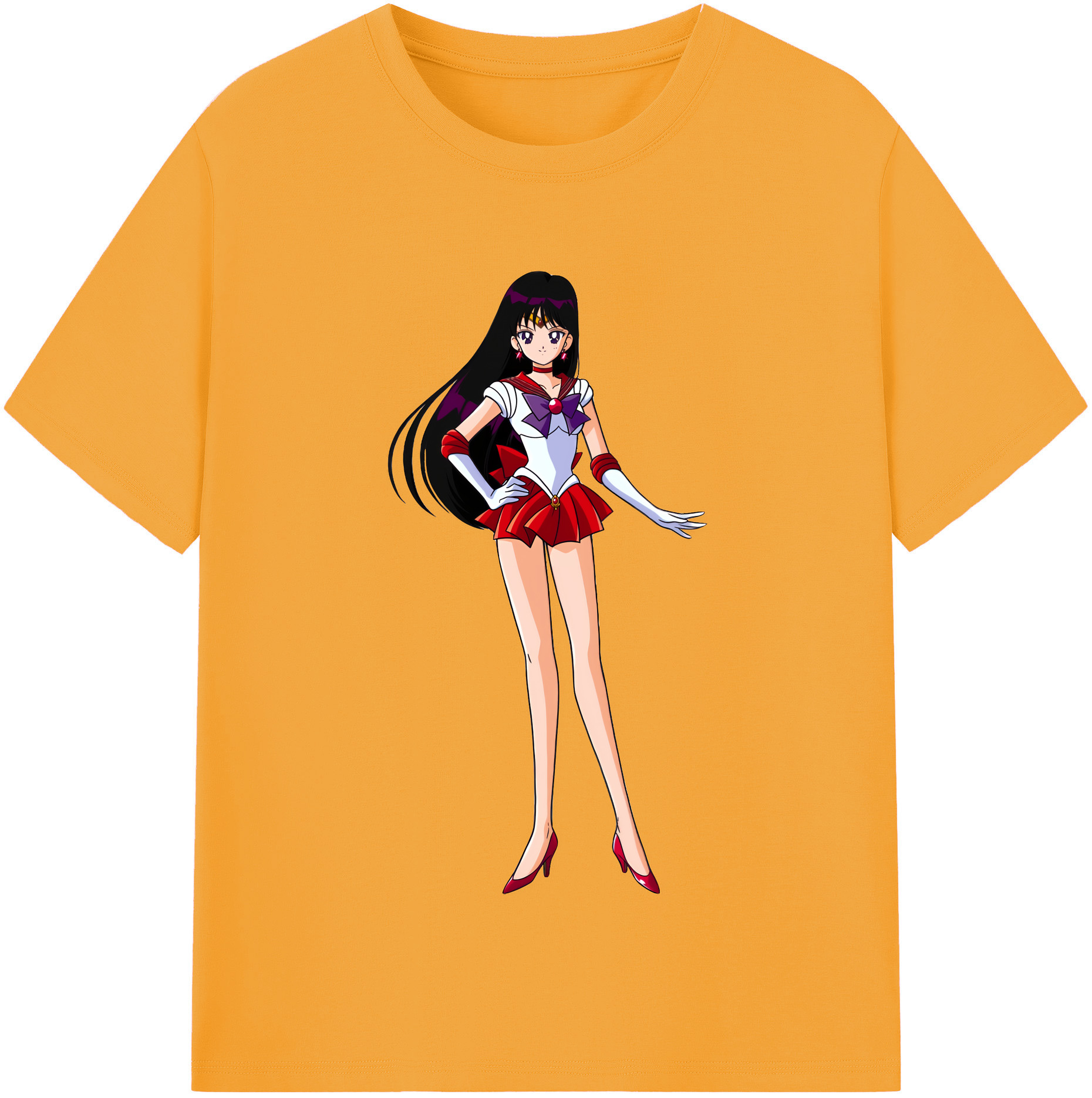 （画像用） 美少女戦士セーラームーン 火野レイ ひの レイ Sailor Moon Hino Rei （セーラーマーズ,Sailor Mars） 綿100％半袖Tシャツ（フロントプリント）