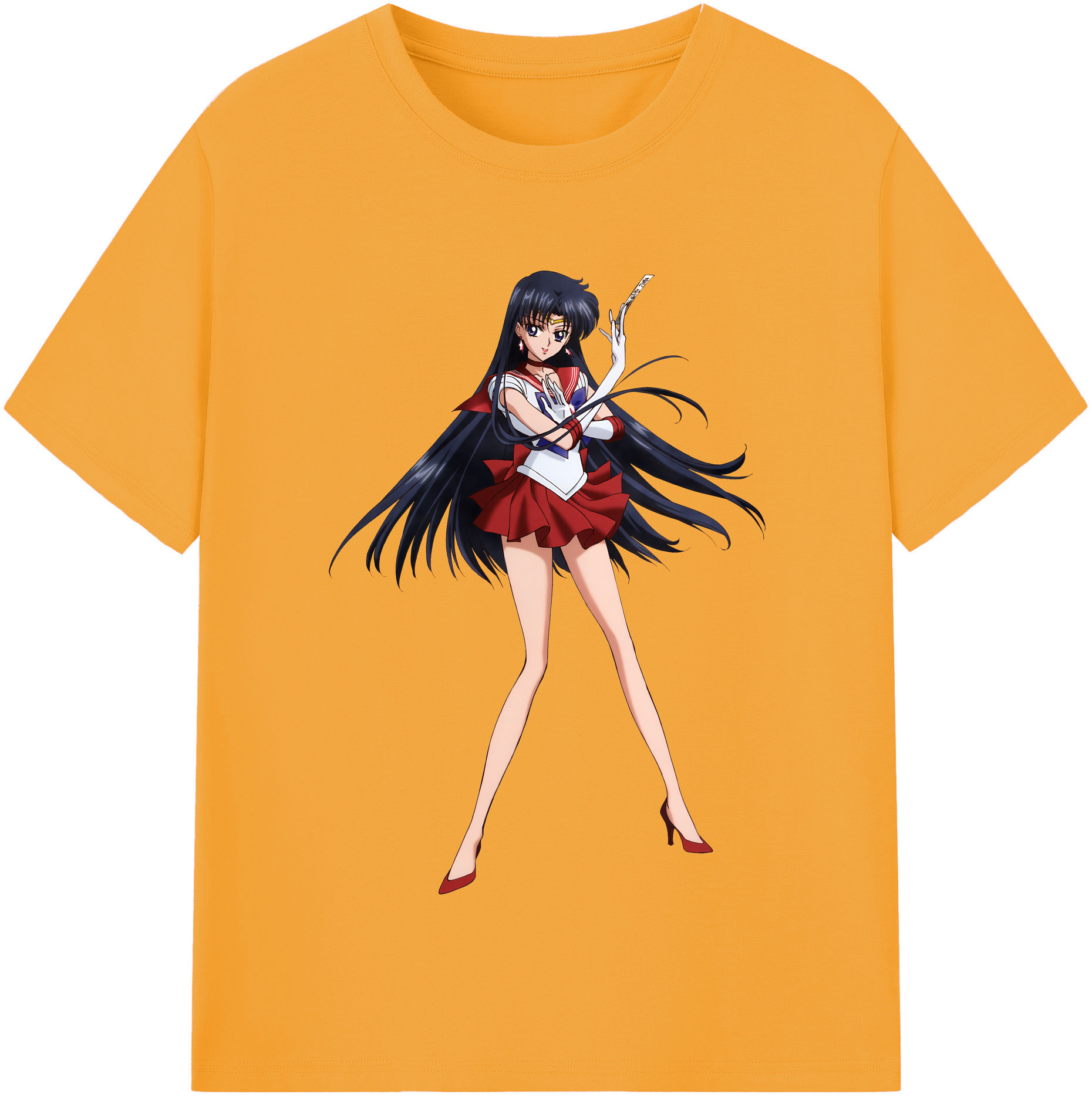 （画像用） 美少女戦士セーラームーン 火野レイ ひの レイ Sailor Moon Hino Rei （セーラーマーズ,Sailor Mars） 綿100％半袖Tシャツ（フロントプリント）