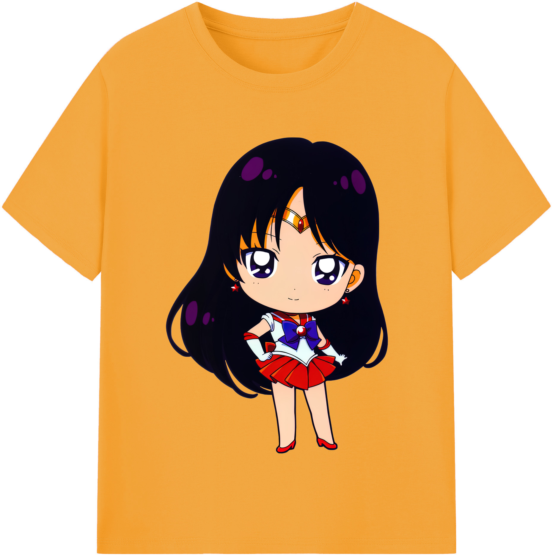 （画像用） 美少女戦士セーラームーン 火野レイ ひの レイ Sailor Moon Hino Rei （セーラーマーズ,Sailor Mars） 綿100％半袖Tシャツ（フロントプリント）