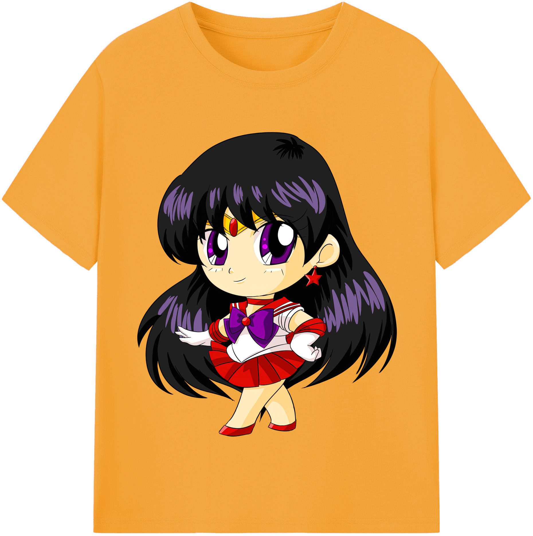 （画像用） 美少女戦士セーラームーン 火野レイ ひの レイ Sailor Moon Hino Rei （セーラーマーズ,Sailor Mars） 綿100％半袖Tシャツ（フロントプリント）