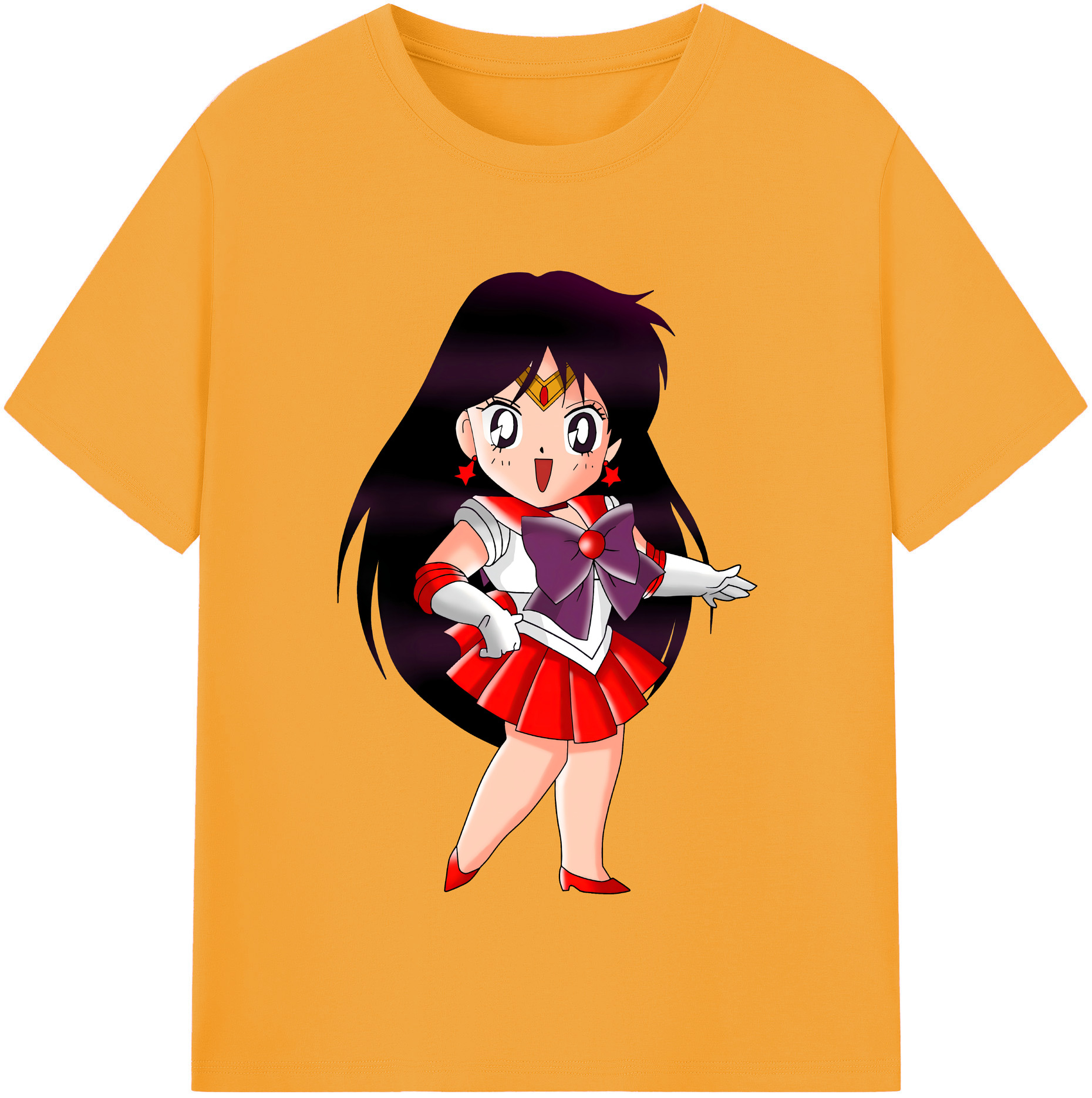 （画像用） 美少女戦士セーラームーン 火野レイ ひの レイ Sailor Moon Hino Rei （セーラーマーズ,Sailor Mars） 綿100％半袖Tシャツ（フロントプリント）