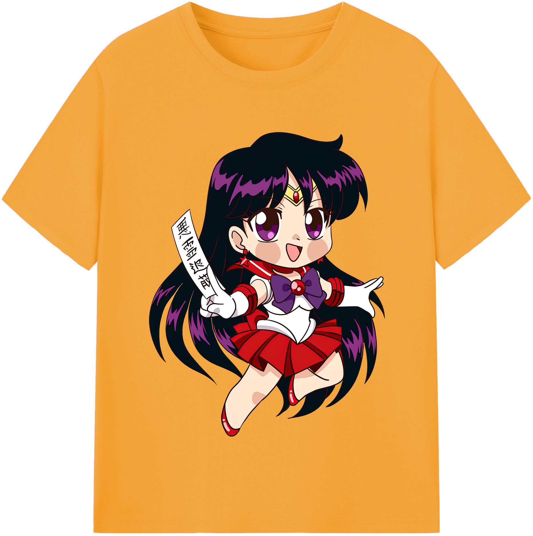 （画像用） 美少女戦士セーラームーン 火野レイ ひの レイ Sailor Moon Hino Rei （セーラーマーズ,Sailor Mars） 綿100％半袖Tシャツ（フロントプリント）