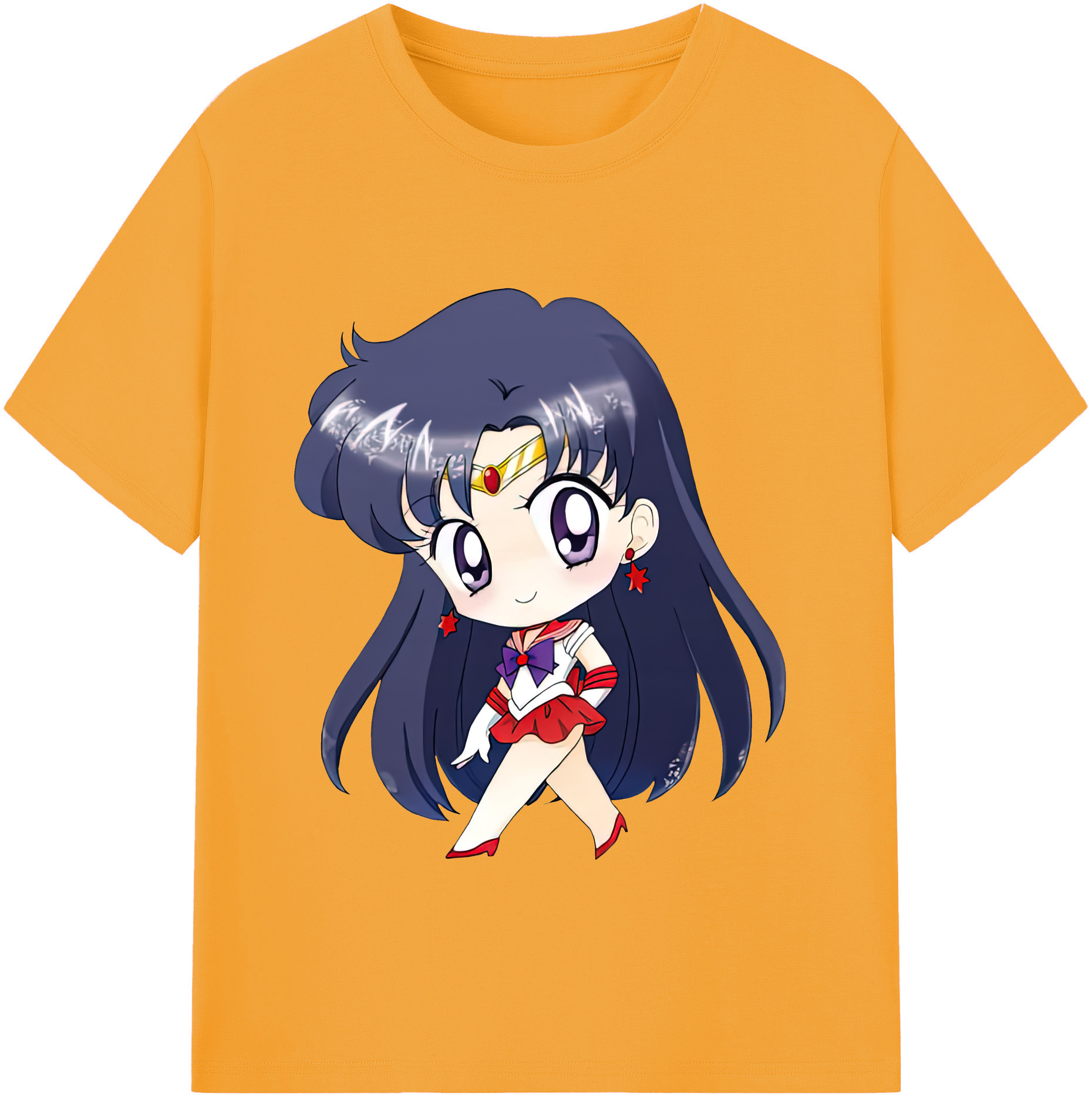 （画像用） 美少女戦士セーラームーン 火野レイ ひの レイ Sailor Moon Hino Rei （セーラーマーズ,Sailor Mars） 綿100％半袖Tシャツ（フロントプリント）