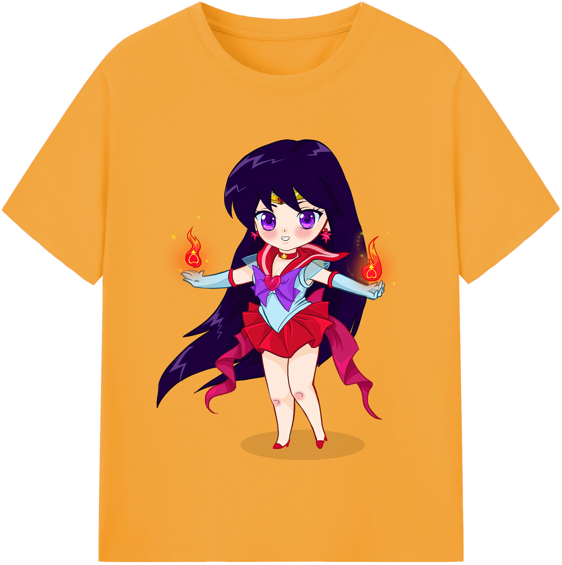 （画像用） 美少女戦士セーラームーン 火野レイ ひの レイ Sailor Moon Hino Rei （セーラーマーズ,Sailor Mars） 綿100％半袖Tシャツ（フロントプリント）