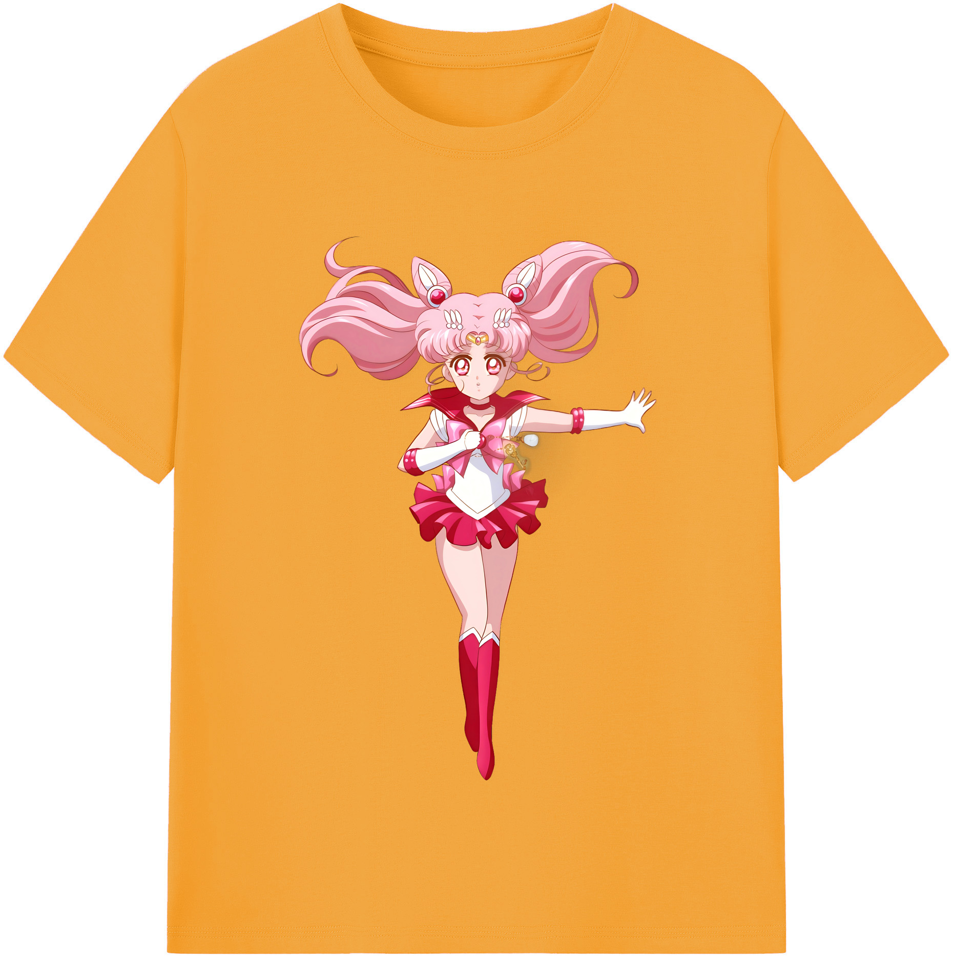 （画像用） 美少女戦士セーラームーン ちびうさ Sailor Moon Chibiusa Tsukino Usagi Small Lady Serenity 綿100％半袖Tシャツ（フロントプリント）