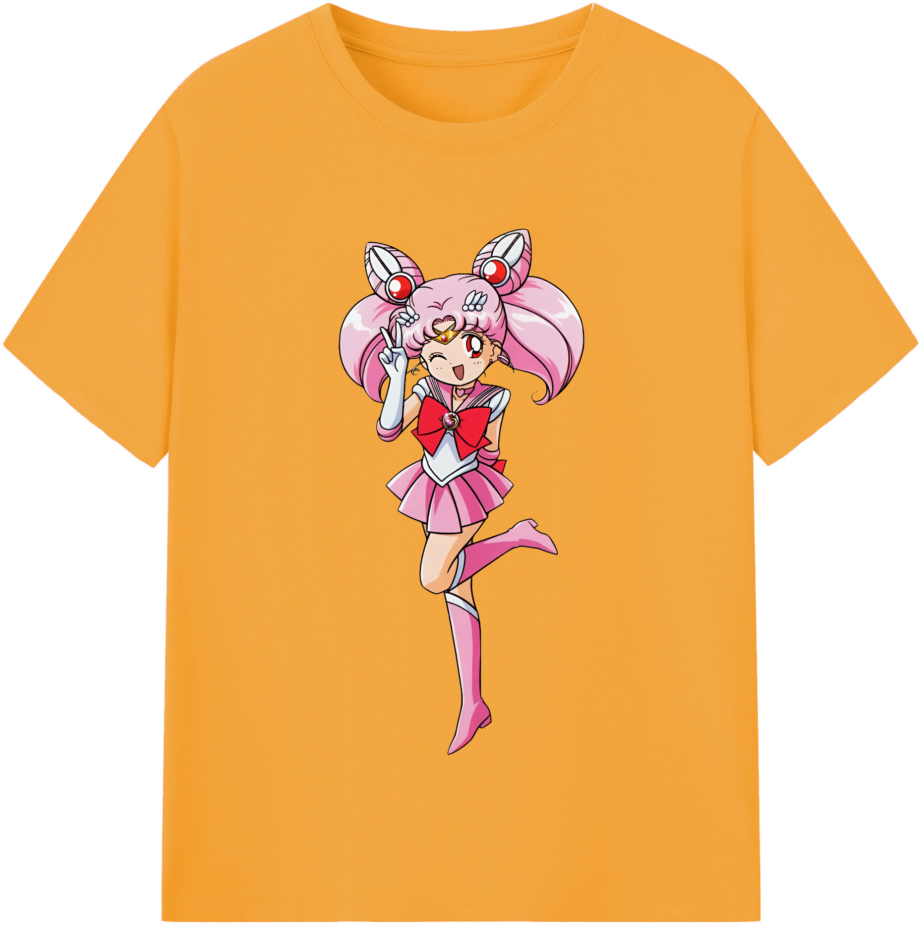 （画像用） 美少女戦士セーラームーン ちびうさ Sailor Moon Chibiusa Tsukino Usagi Small Lady Serenity 綿100％半袖Tシャツ（フロントプリント）