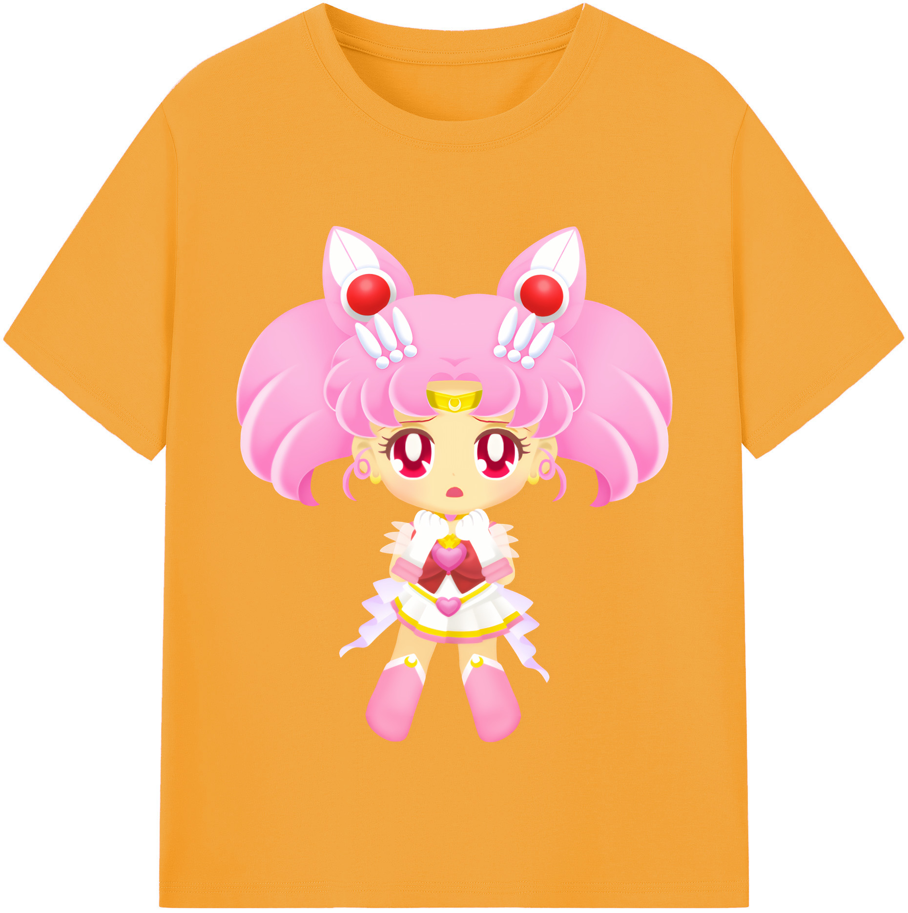 （画像用） 美少女戦士セーラームーン ちびうさ Sailor Moon Chibiusa Tsukino Usagi Small Lady Serenity 綿100％半袖Tシャツ（フロントプリント）