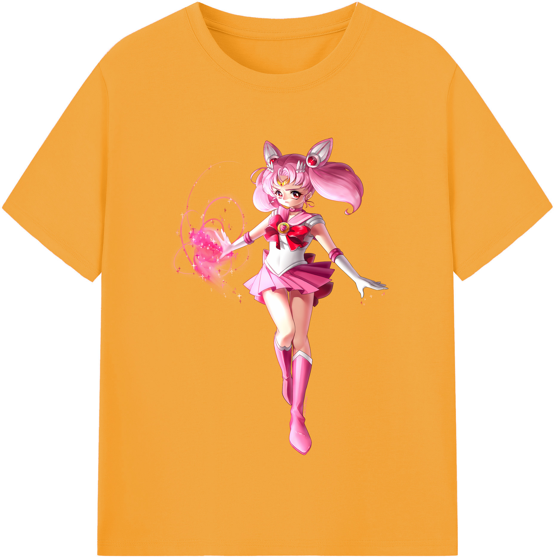 （画像用） 美少女戦士セーラームーン ちびうさ Sailor Moon Chibiusa Tsukino Usagi Small Lady Serenity 綿100％半袖Tシャツ（フロントプリント）