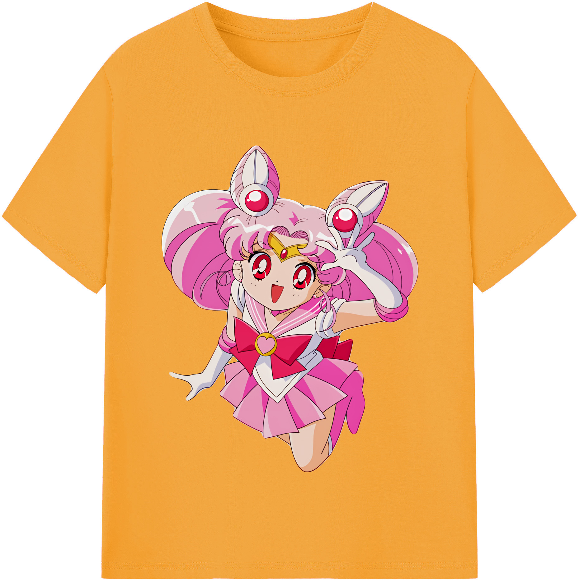 （画像用） 美少女戦士セーラームーン ちびうさ Sailor Moon Chibiusa Tsukino Usagi Small Lady Serenity 綿100％半袖Tシャツ（フロントプリント）