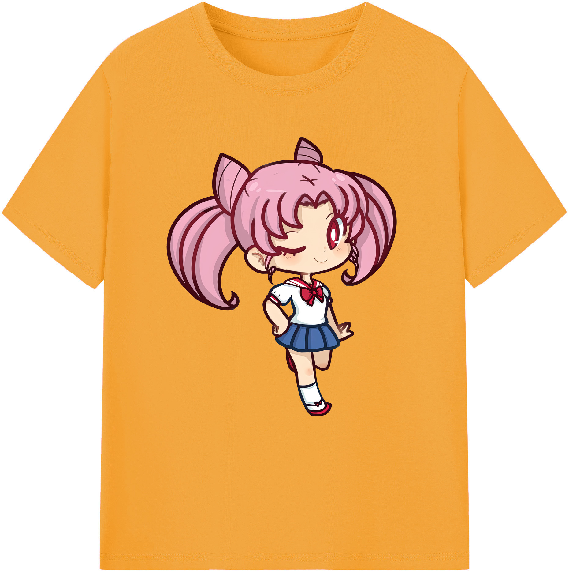 （画像用） 美少女戦士セーラームーン ちびうさ Sailor Moon Chibiusa Tsukino Usagi Small Lady Serenity 綿100％半袖Tシャツ（フロントプリント）