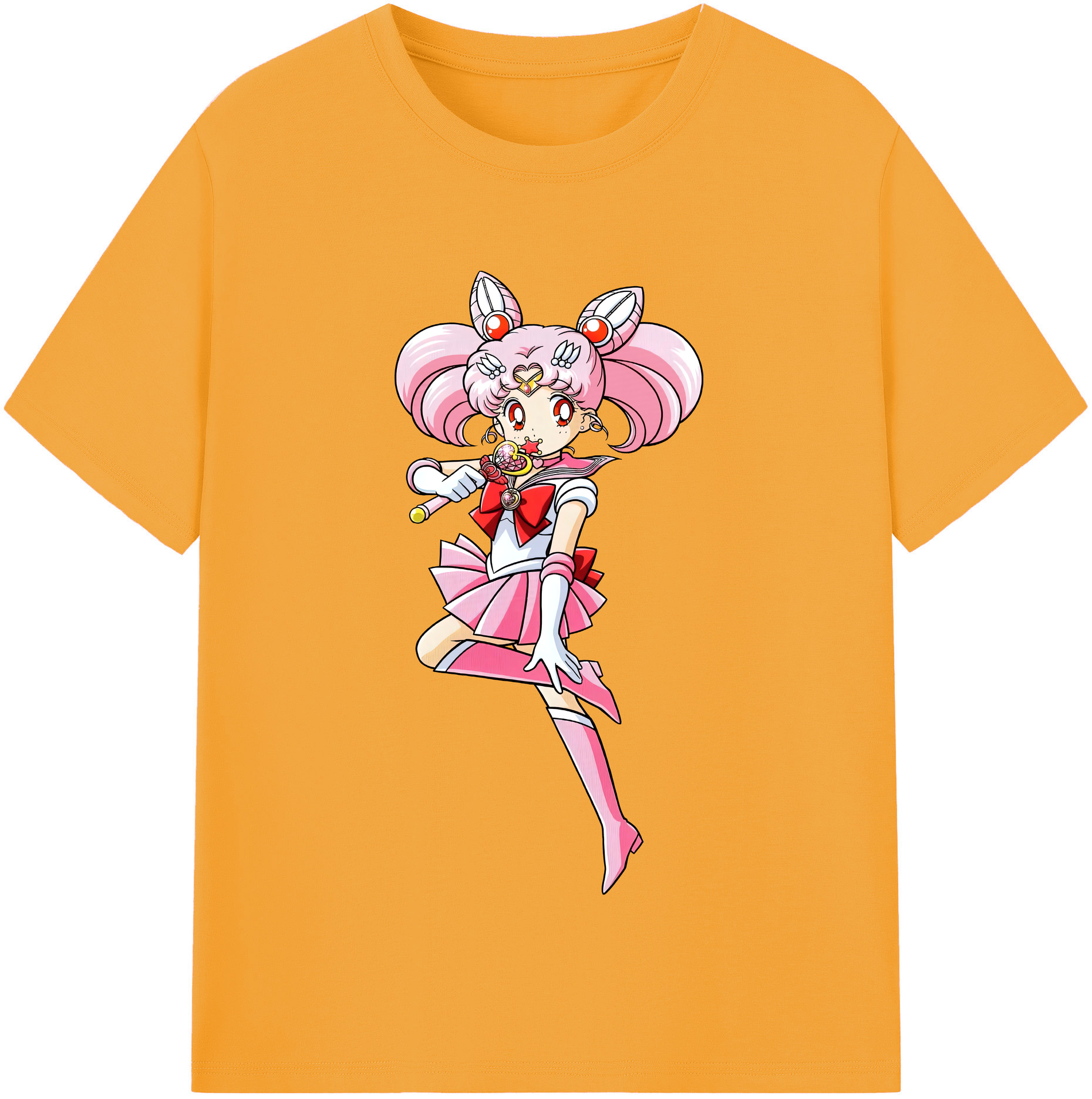 （画像用） 美少女戦士セーラームーン ちびうさ Sailor Moon Chibiusa Tsukino Usagi Small Lady Serenity 綿100％半袖Tシャツ（フロントプリント）