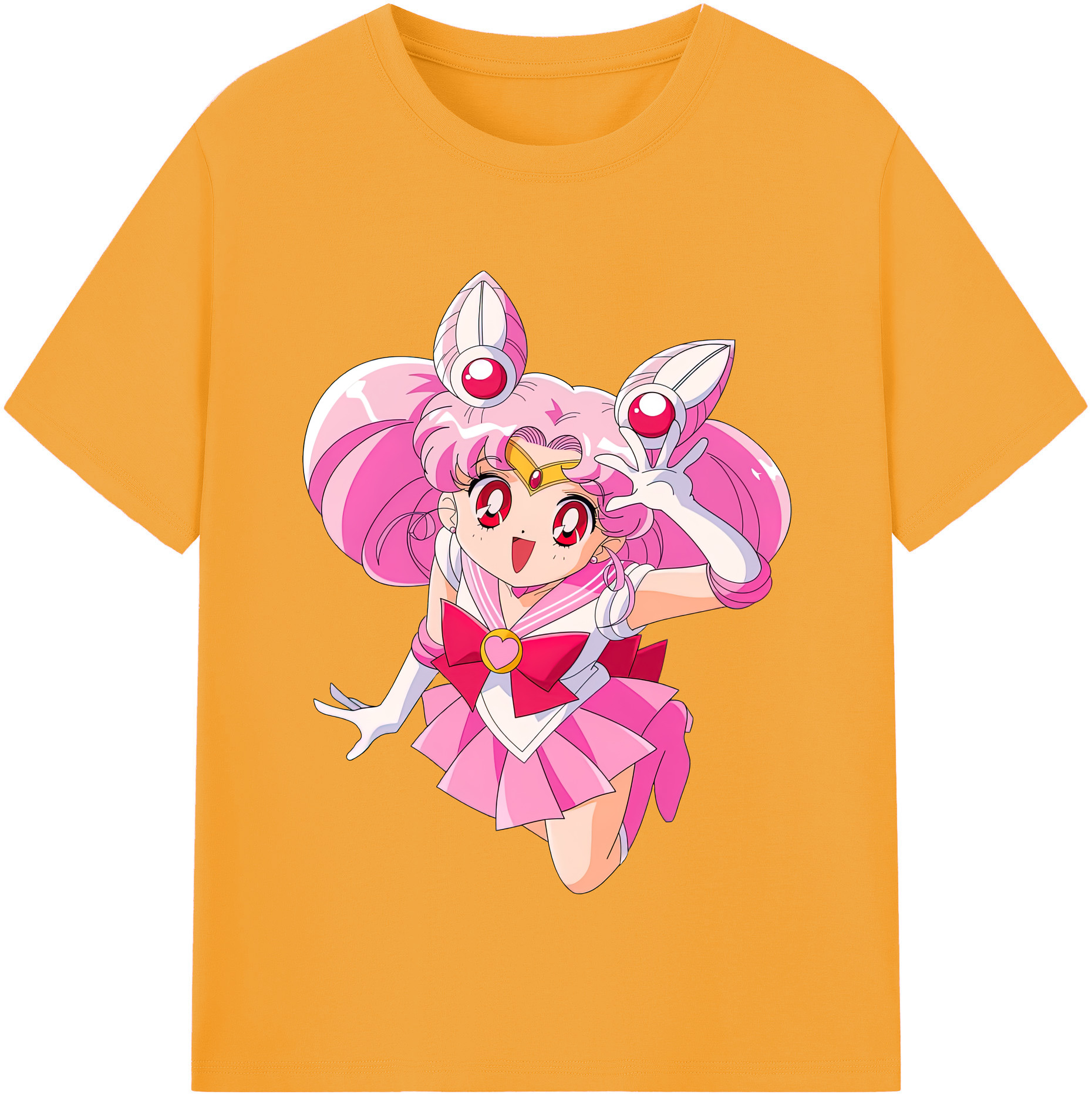 （画像用） 美少女戦士セーラームーン ちびうさ Sailor Moon Chibiusa Tsukino Usagi Small Lady Serenity 綿100％半袖Tシャツ（フロントプリント）