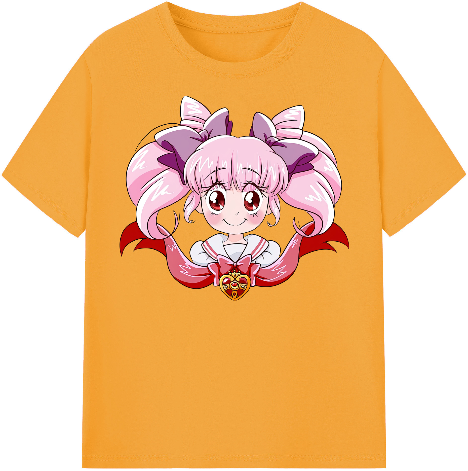 （画像用） 美少女戦士セーラームーン ちびうさ Sailor Moon Chibiusa Tsukino Usagi Small Lady Serenity 綿100％半袖Tシャツ（フロントプリント）