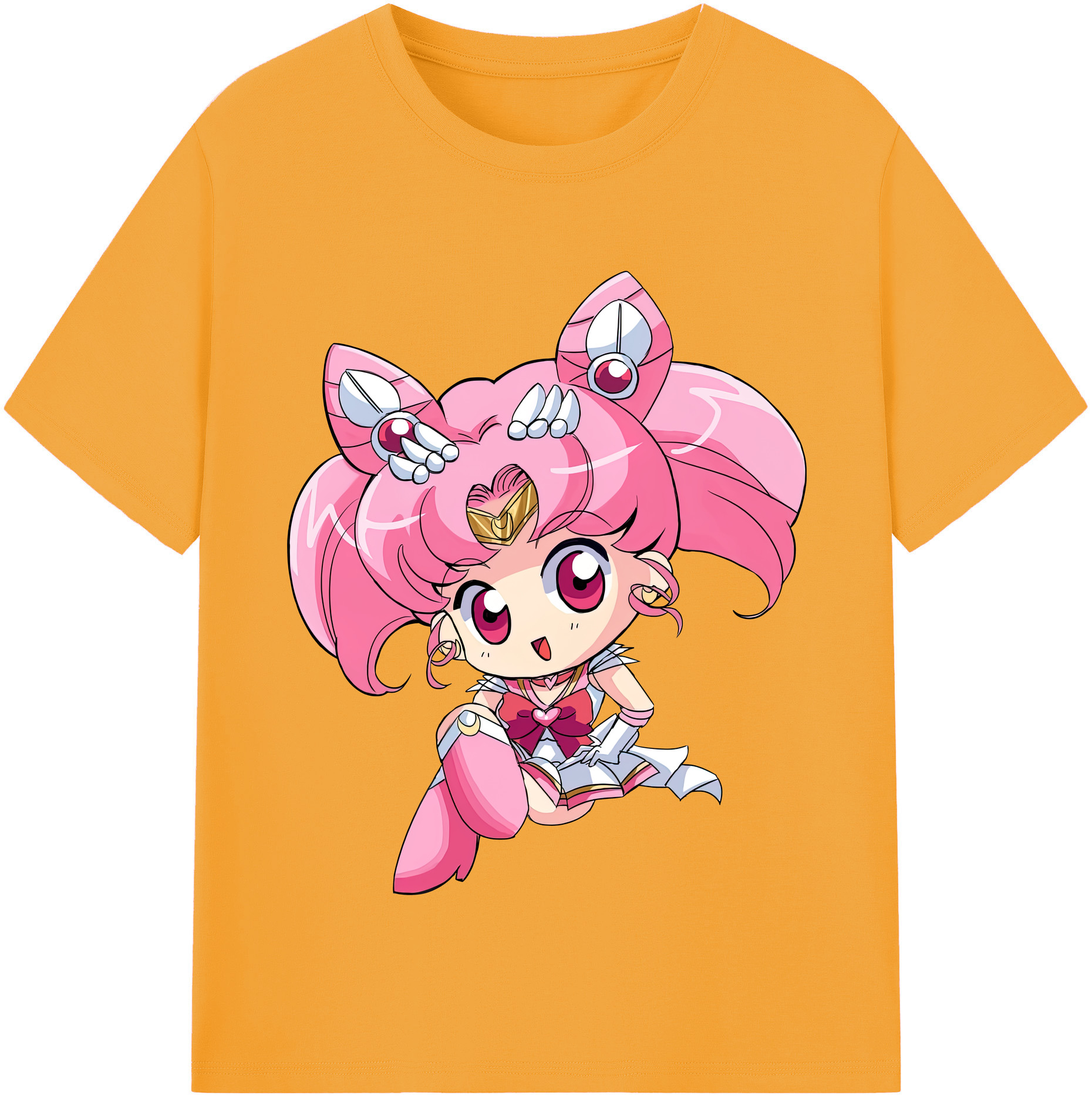 （画像用） 美少女戦士セーラームーン ちびうさ Sailor Moon Chibiusa Tsukino Usagi Small Lady Serenity 綿100％半袖Tシャツ（フロントプリント）