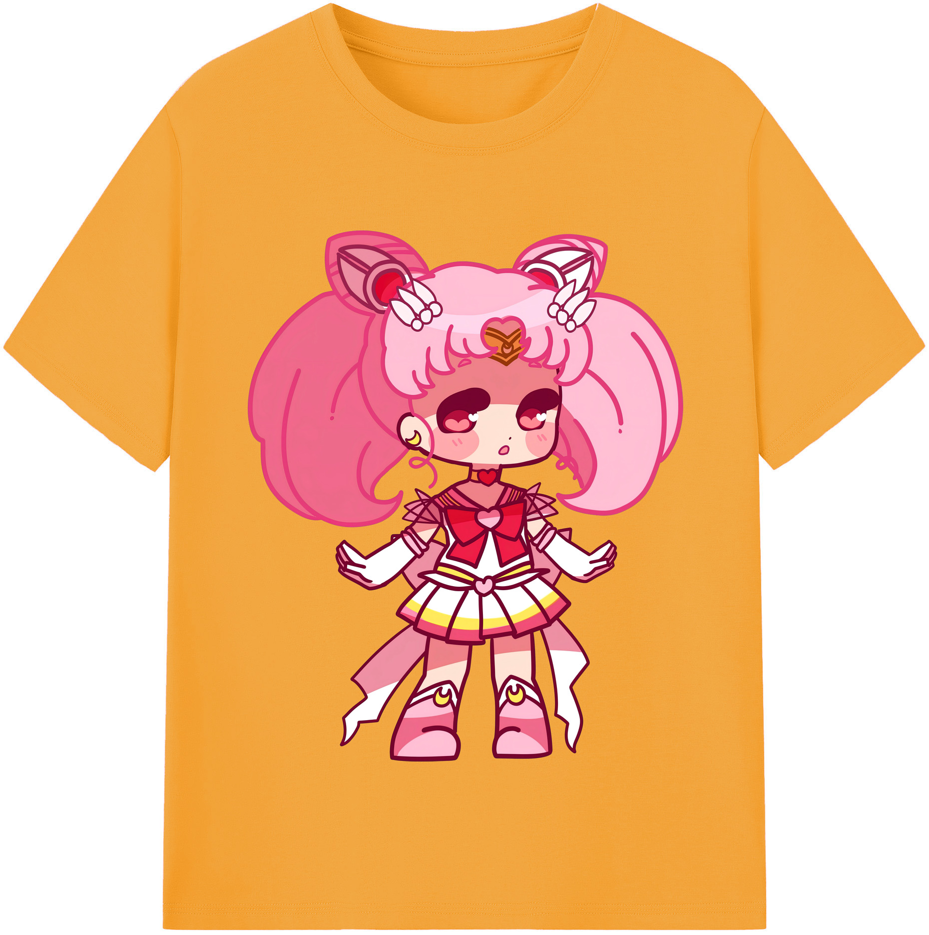（画像用） 美少女戦士セーラームーン ちびうさ Sailor Moon Chibiusa Tsukino Usagi Small Lady Serenity 綿100％半袖Tシャツ（フロントプリント）