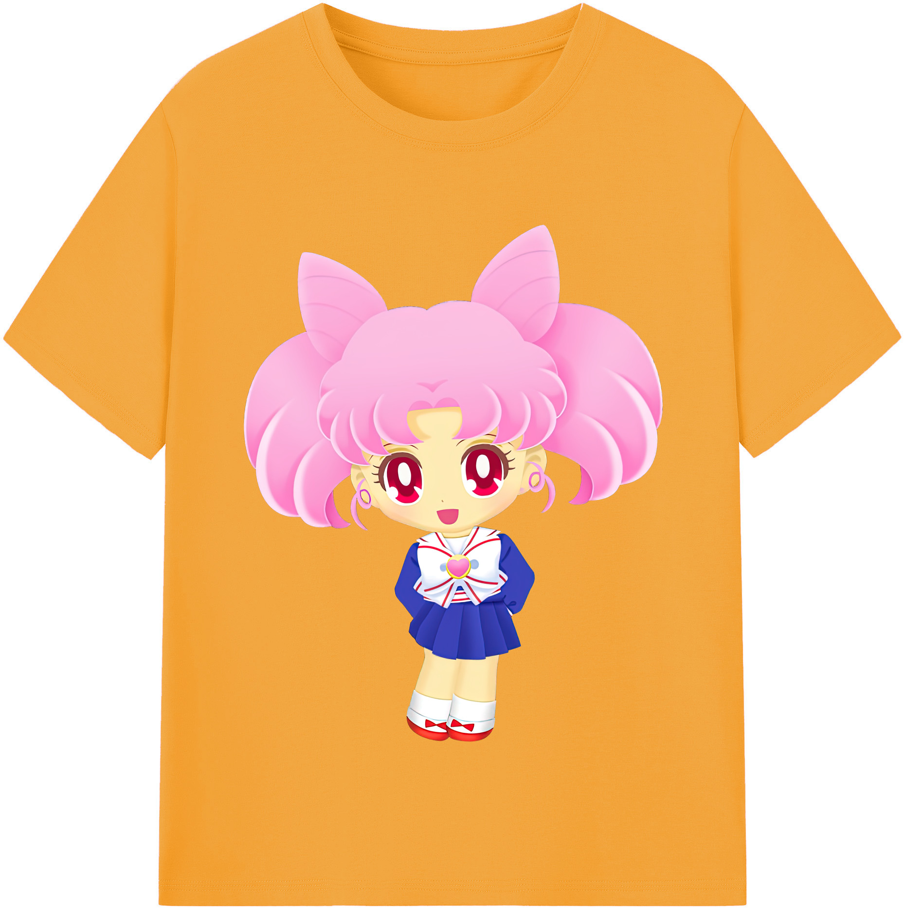 （画像用） 美少女戦士セーラームーン ちびうさ Sailor Moon Chibiusa Tsukino Usagi Small Lady Serenity 綿100％半袖Tシャツ（フロントプリント）