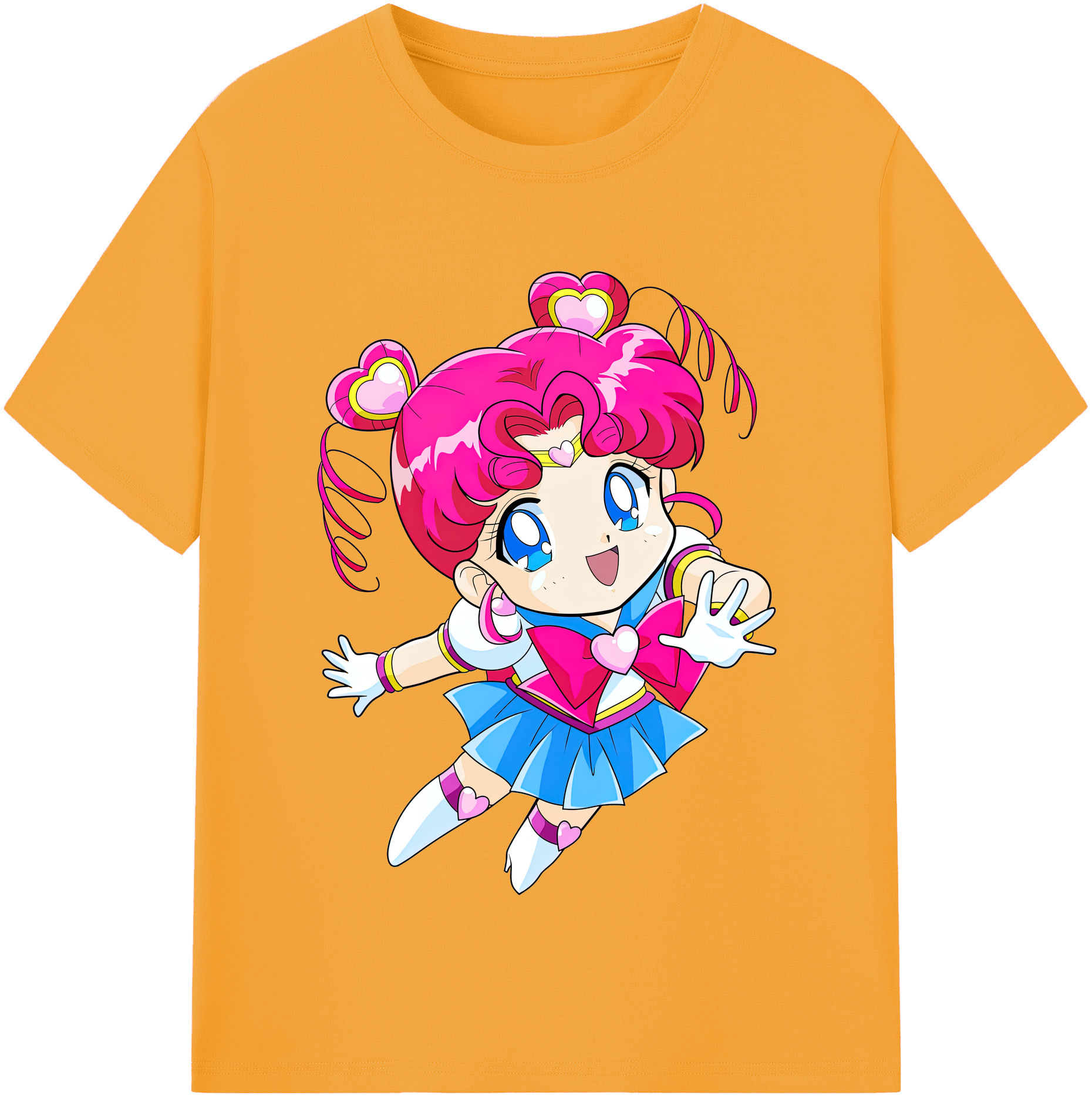（画像用） 美少女戦士セーラームーン ちびうさ Sailor Moon Chibiusa Tsukino Usagi Small Lady Serenity 綿100％半袖Tシャツ（フロントプリント）