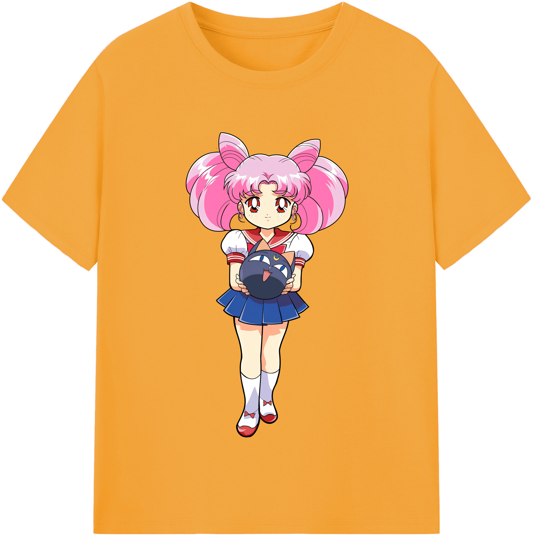 （画像用） 美少女戦士セーラームーン ちびうさ Sailor Moon Chibiusa Tsukino Usagi Small Lady Serenity 綿100％半袖Tシャツ（フロントプリント）