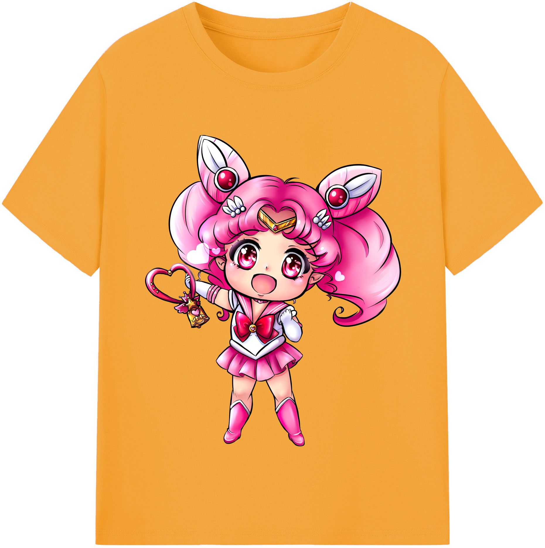 （画像用） 美少女戦士セーラームーン ちびうさ Sailor Moon Chibiusa Tsukino Usagi Small Lady Serenity 綿100％半袖Tシャツ（フロントプリント）