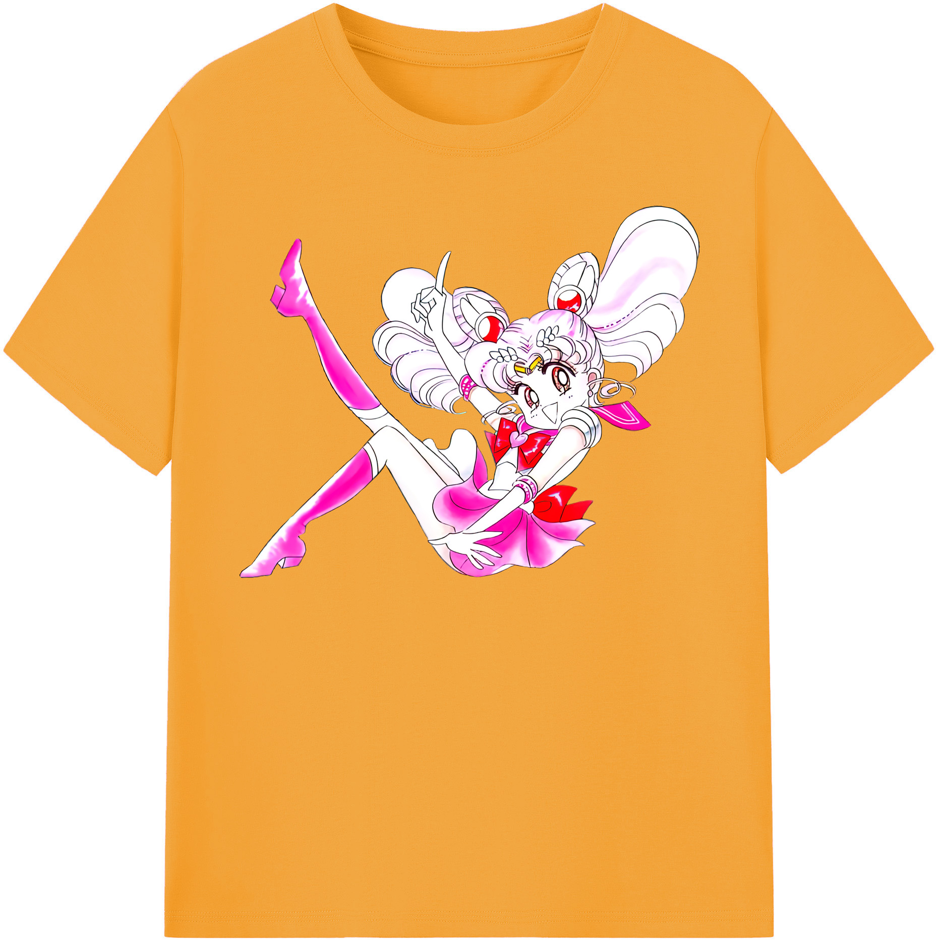 （画像用） 美少女戦士セーラームーン ちびうさ Sailor Moon Chibiusa Tsukino Usagi Small Lady Serenity 綿100％半袖Tシャツ（フロントプリント）