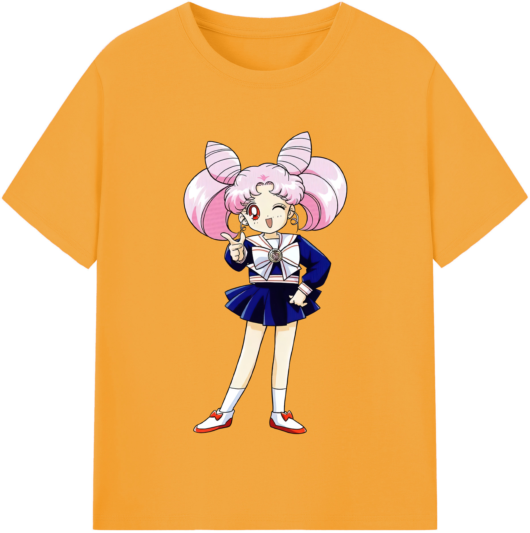 （画像用） 美少女戦士セーラームーン ちびうさ Sailor Moon Chibiusa Tsukino Usagi Small Lady Serenity 綿100％半袖Tシャツ（フロントプリント）