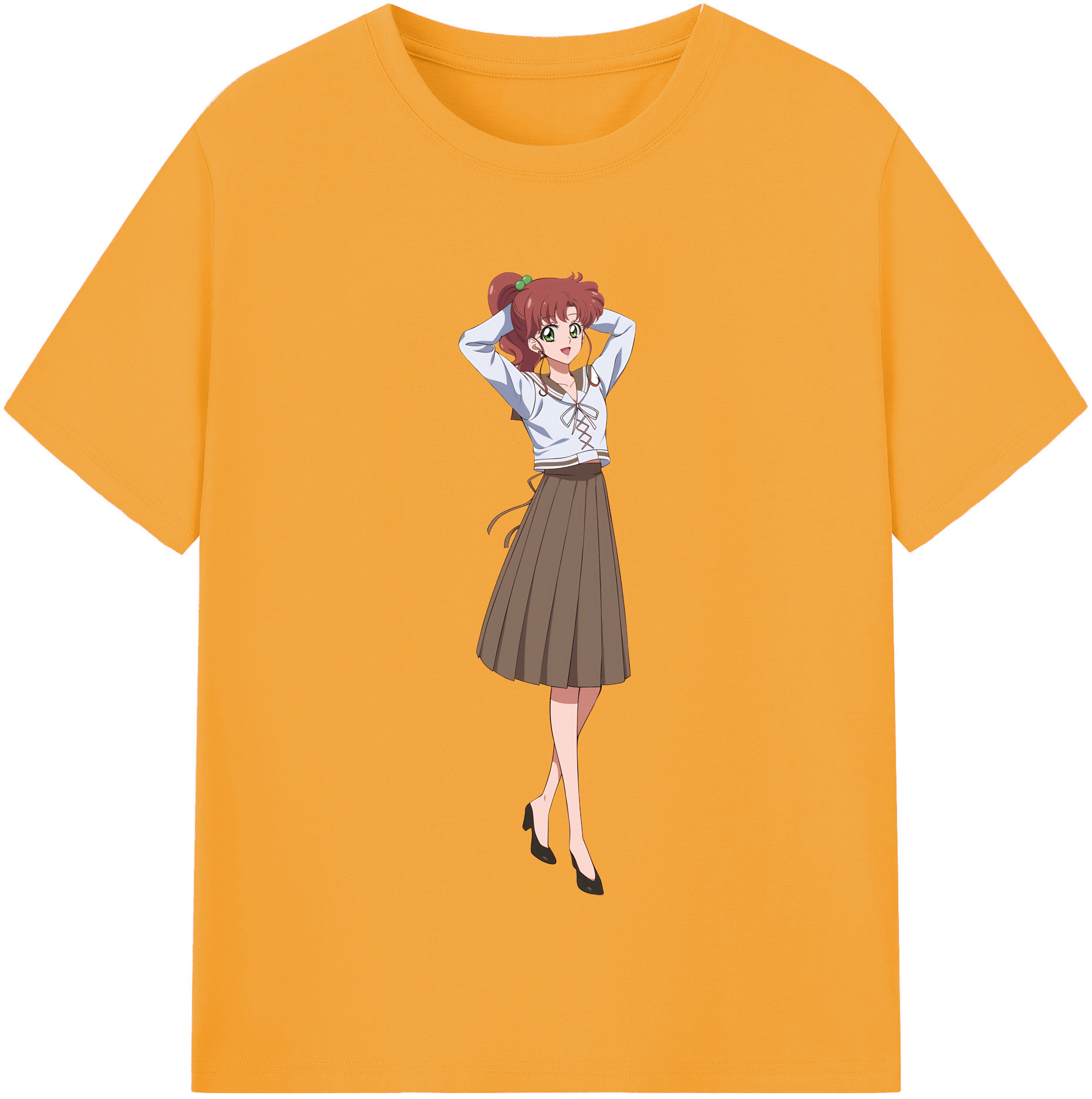 （画像用） 美少女戦士セーラームーン 木野 まこと きの まこと Sailor Moon Kino Makoto （セーラージュピター；Sailor Jupiter） 綿100％半袖Tシャツ（フロントプリント）