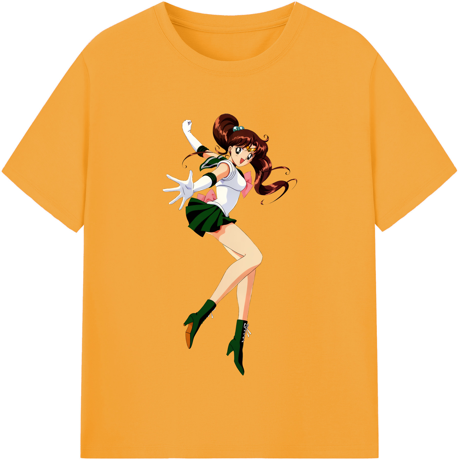 （画像用） 美少女戦士セーラームーン 木野 まこと きの まこと Sailor Moon Kino Makoto （セーラージュピター；Sailor Jupiter） 綿100％半袖Tシャツ（フロントプリント）