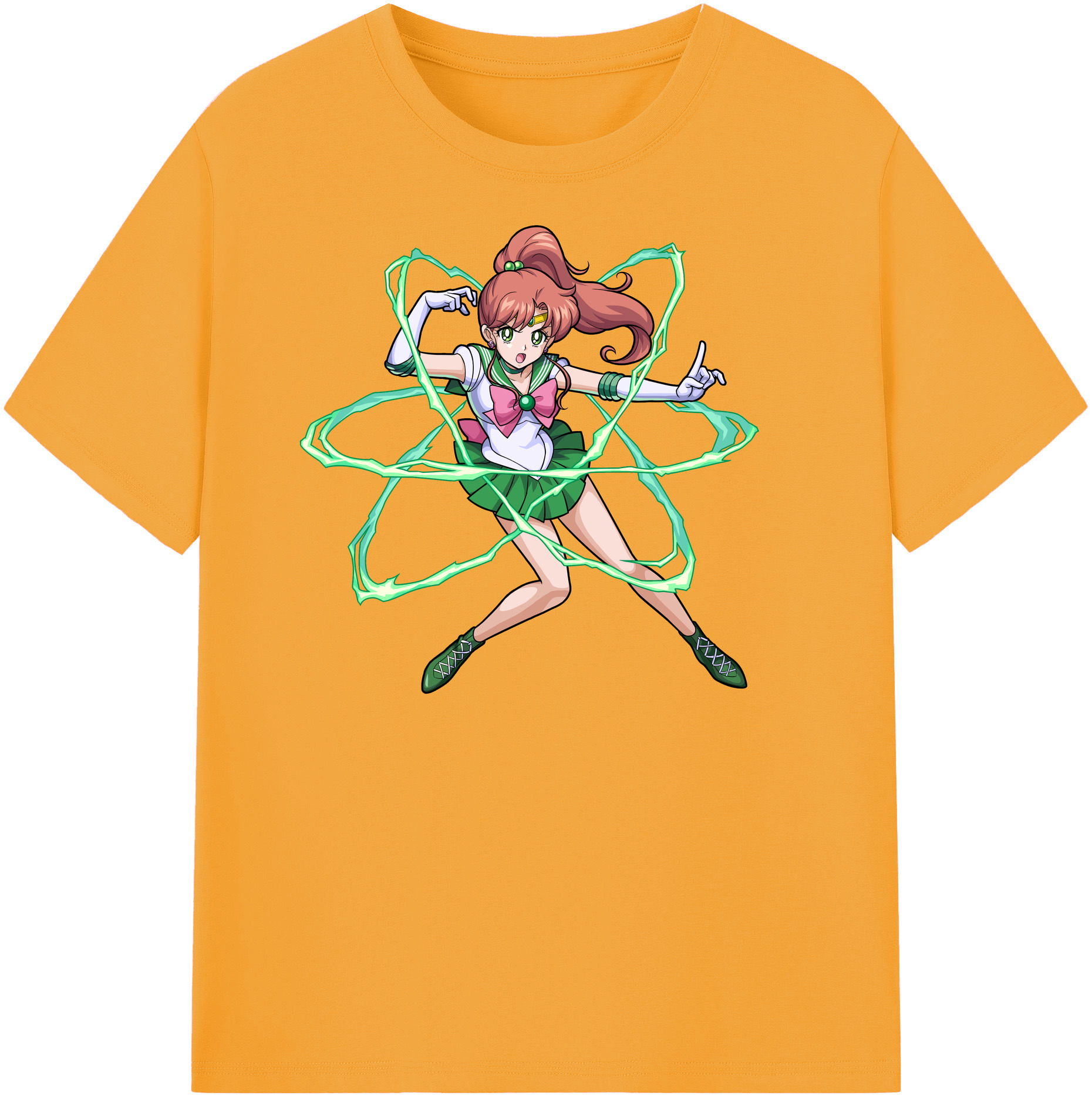 （画像用） 美少女戦士セーラームーン 木野 まこと きの まこと Sailor Moon Kino Makoto （セーラージュピター；Sailor Jupiter） 綿100％半袖Tシャツ（フロントプリント）