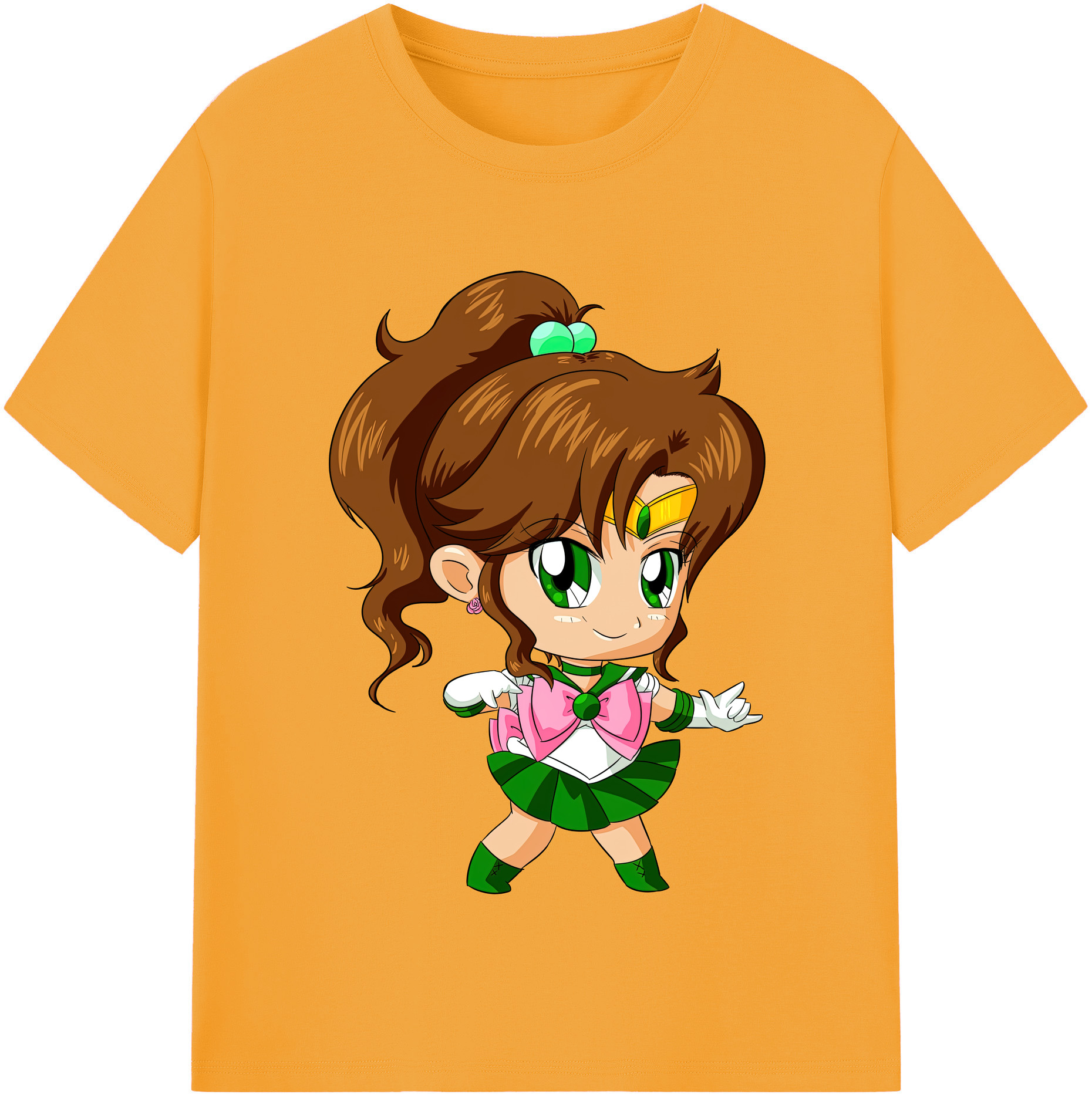 （画像用） 美少女戦士セーラームーン 木野 まこと きの まこと Sailor Moon Kino Makoto （セーラージュピター；Sailor Jupiter） 綿100％半袖Tシャツ（フロントプリント）