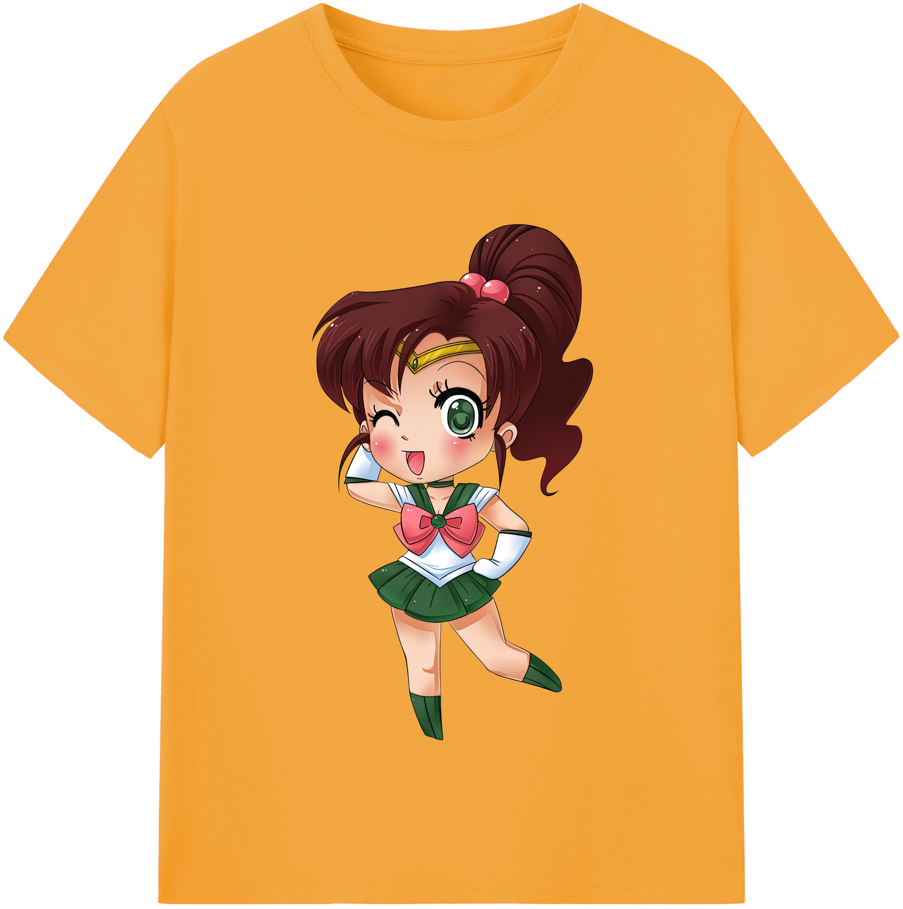 （画像用） 美少女戦士セーラームーン 木野 まこと きの まこと Sailor Moon Kino Makoto （セーラージュピター；Sailor Jupiter） 綿100％半袖Tシャツ（フロントプリント）