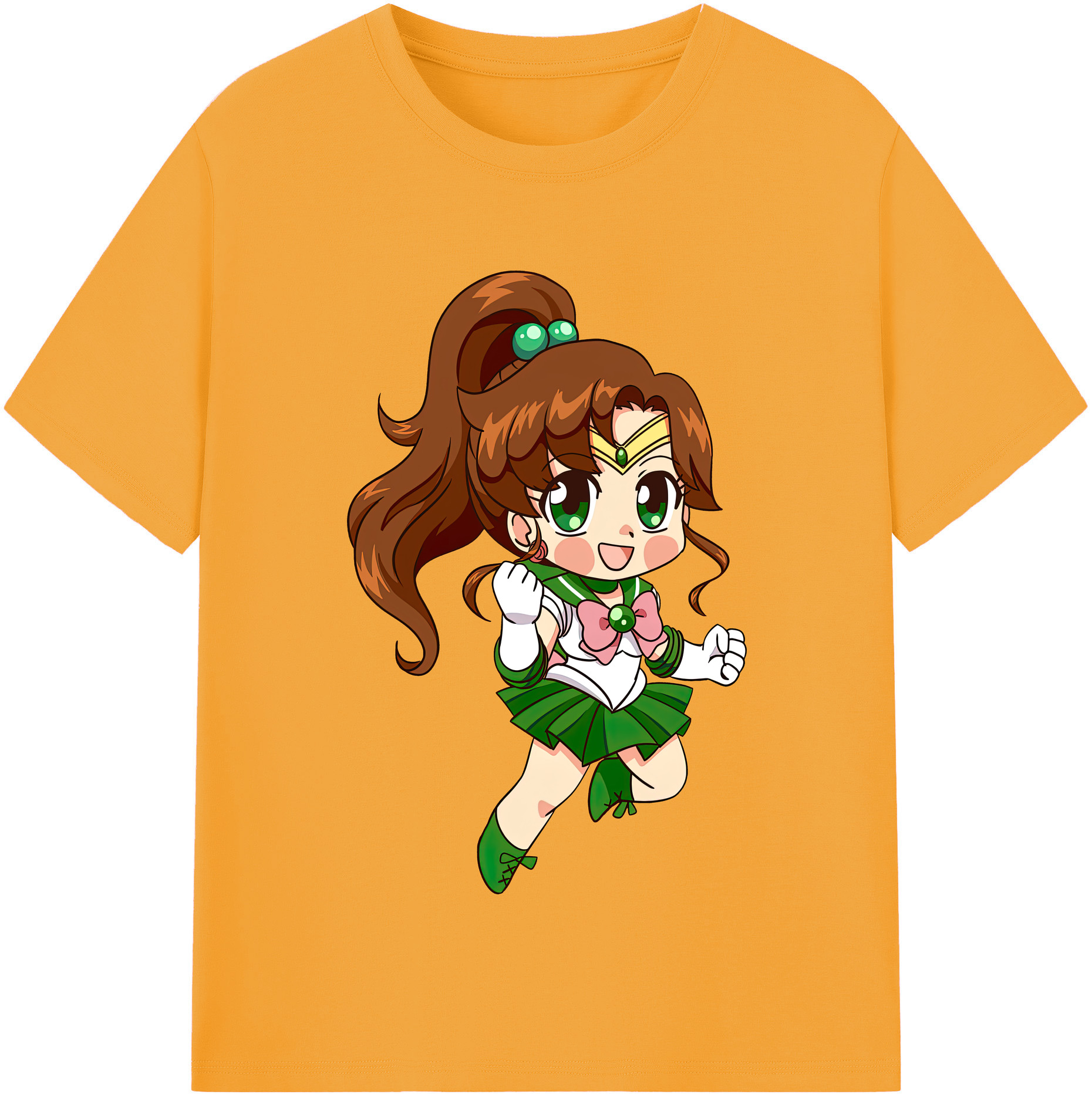 （画像用） 美少女戦士セーラームーン 木野 まこと きの まこと Sailor Moon Kino Makoto （セーラージュピター；Sailor Jupiter） 綿100％半袖Tシャツ（フロントプリント）